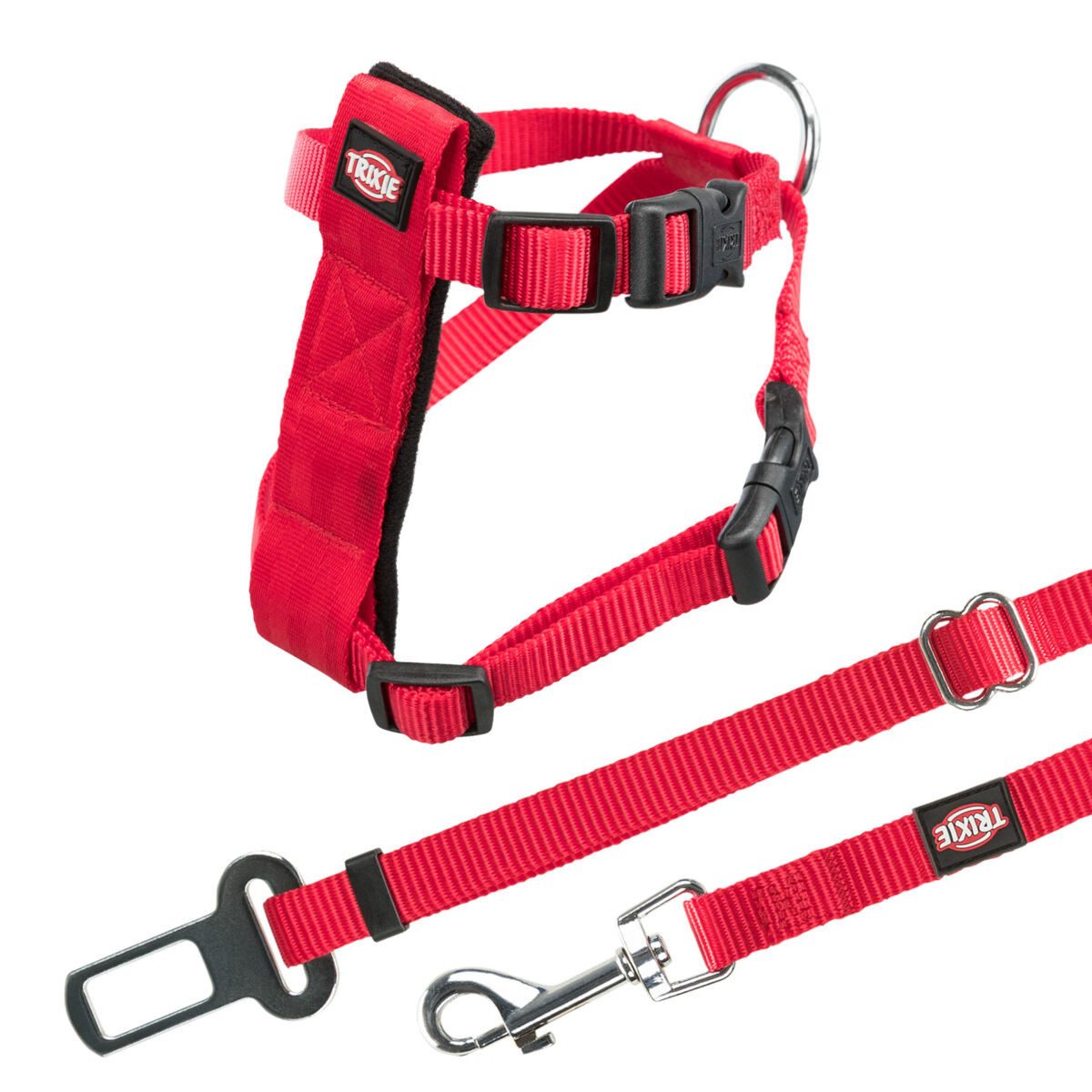 TRIXIE Katzen-Geschirr Auto-Geschirr - rot - 20–50 cm/15 mm
