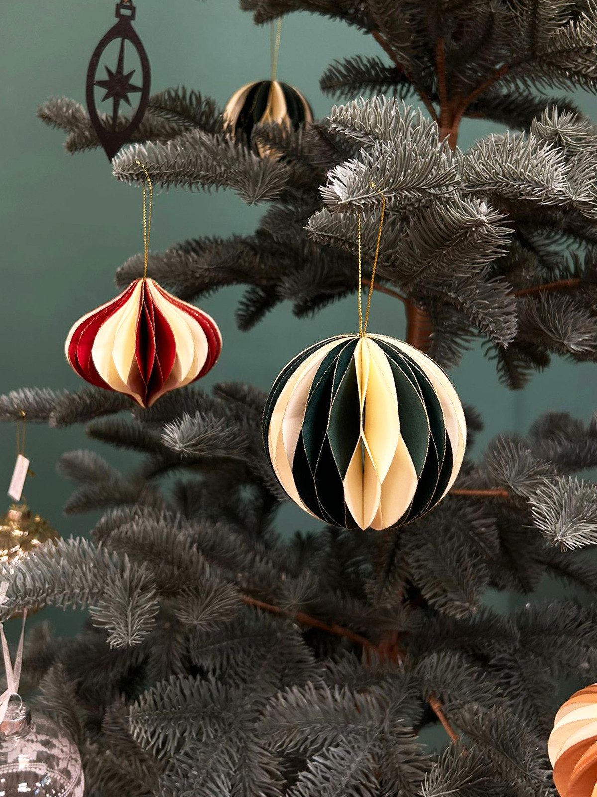 coopz Weihnachtsbaumkugel Christbaumschmuck Weihnachtsschmuck Weihnachtskugel Kugel gestreift