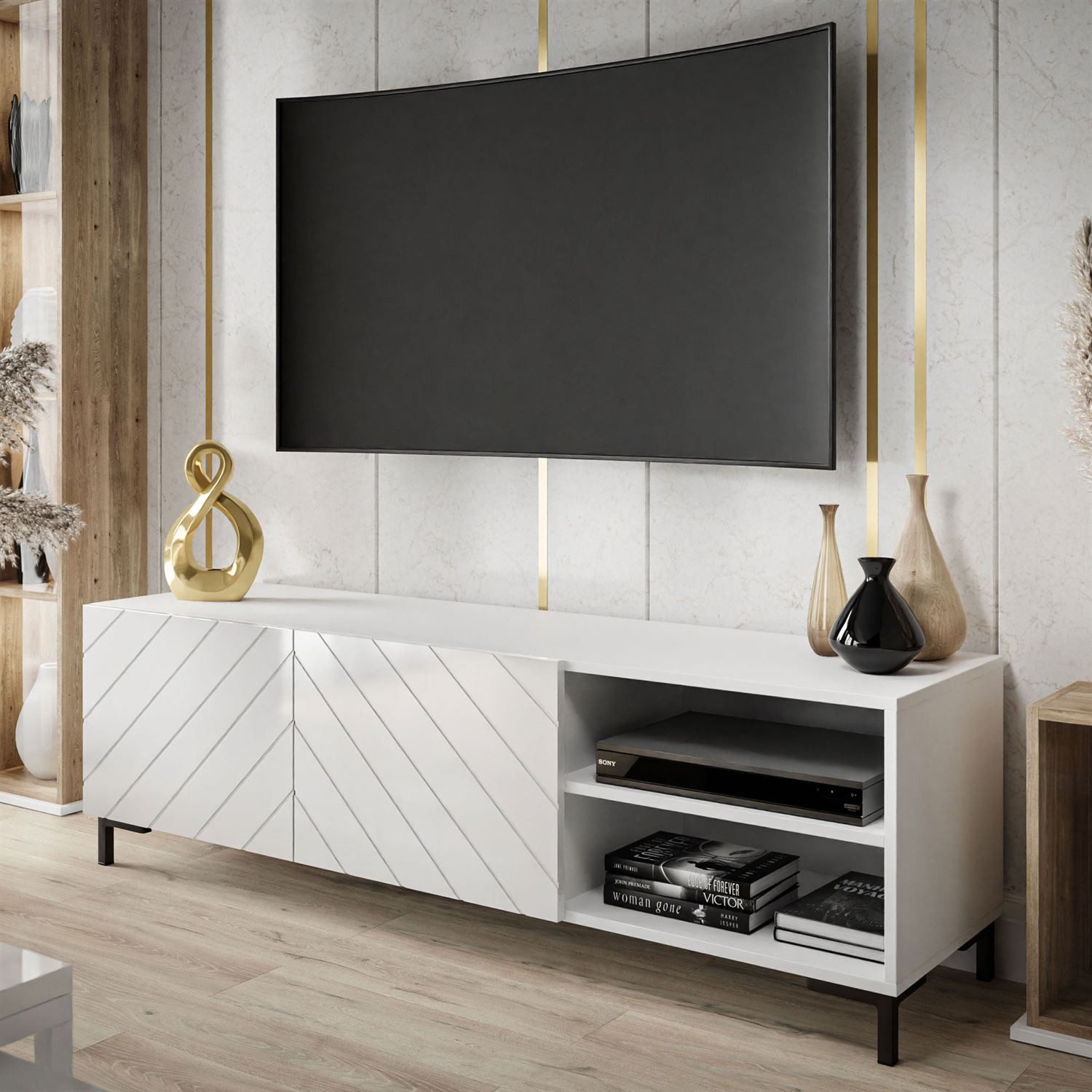 Lookway TV-Schrank VIRGINIA mit glänzend weißer Front günstig online kaufen