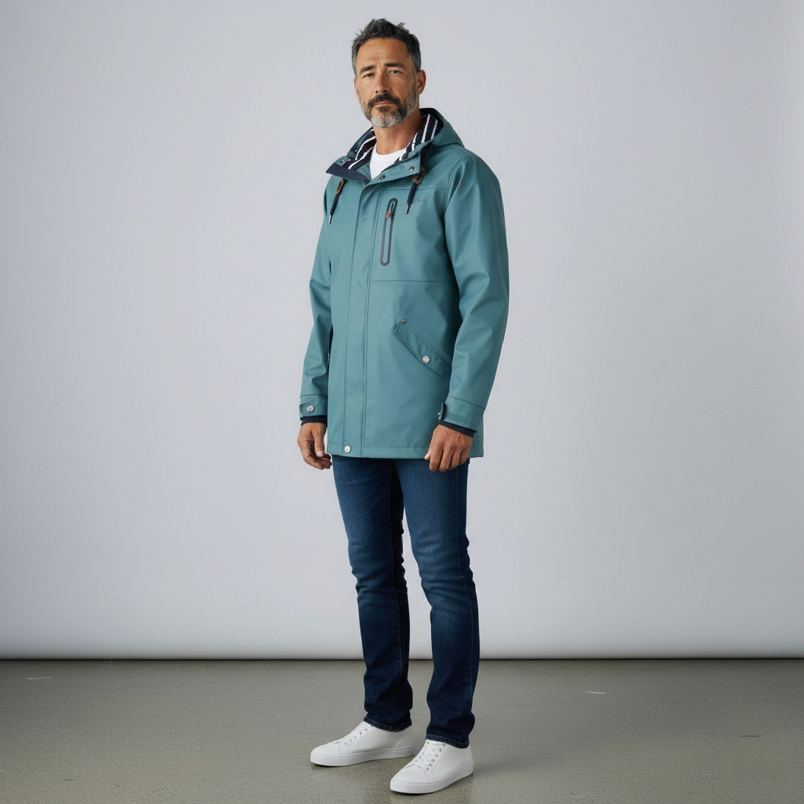 Dry Fashion Regenjacke Lübeck Herren Parka Lübeck mit verstellbarer Kapuze - wasserdicht & winddicht