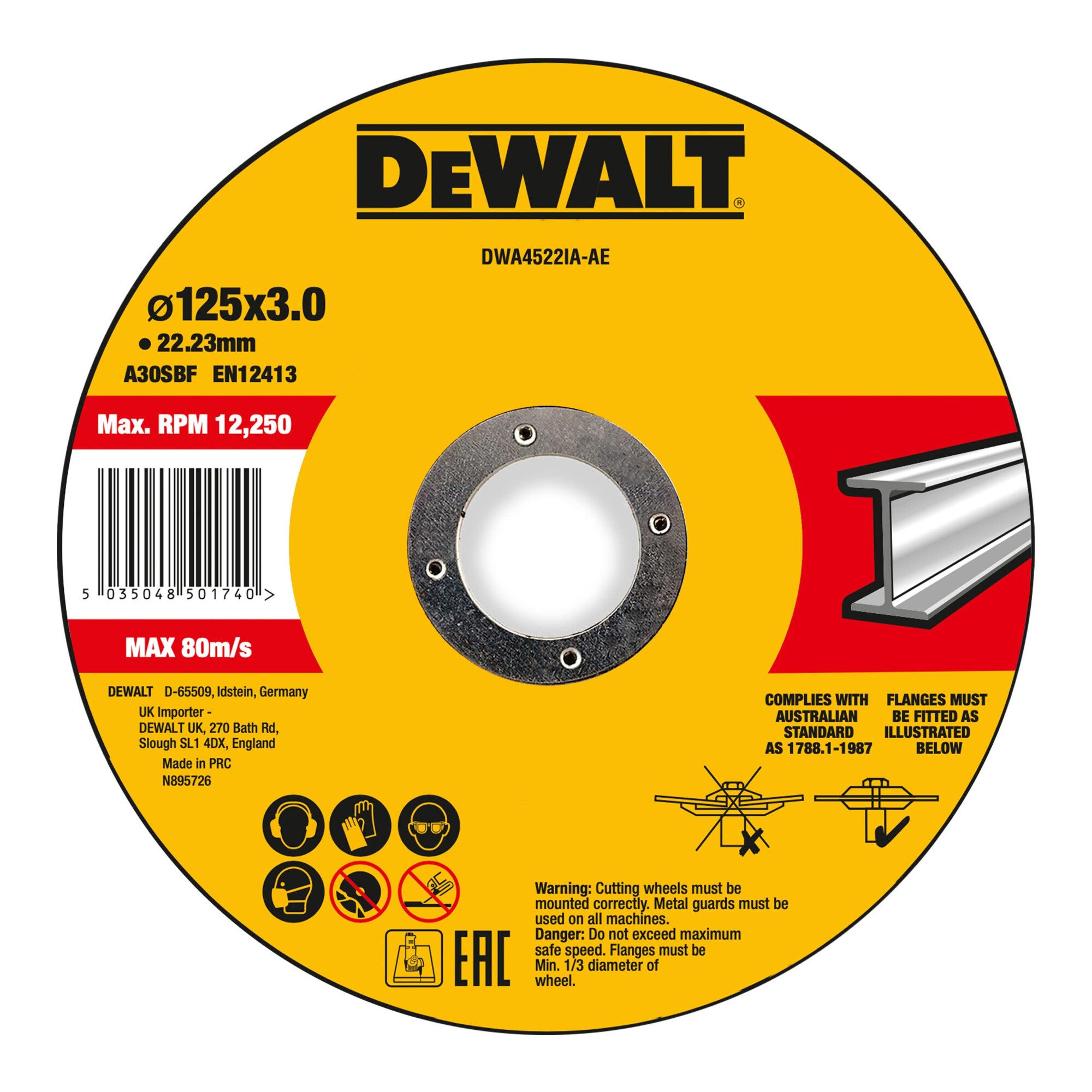DeWalt Trennscheibe DEWALT High Performance Trennscheibe 125x3x22,23mm Metall Typ 42 (gekr