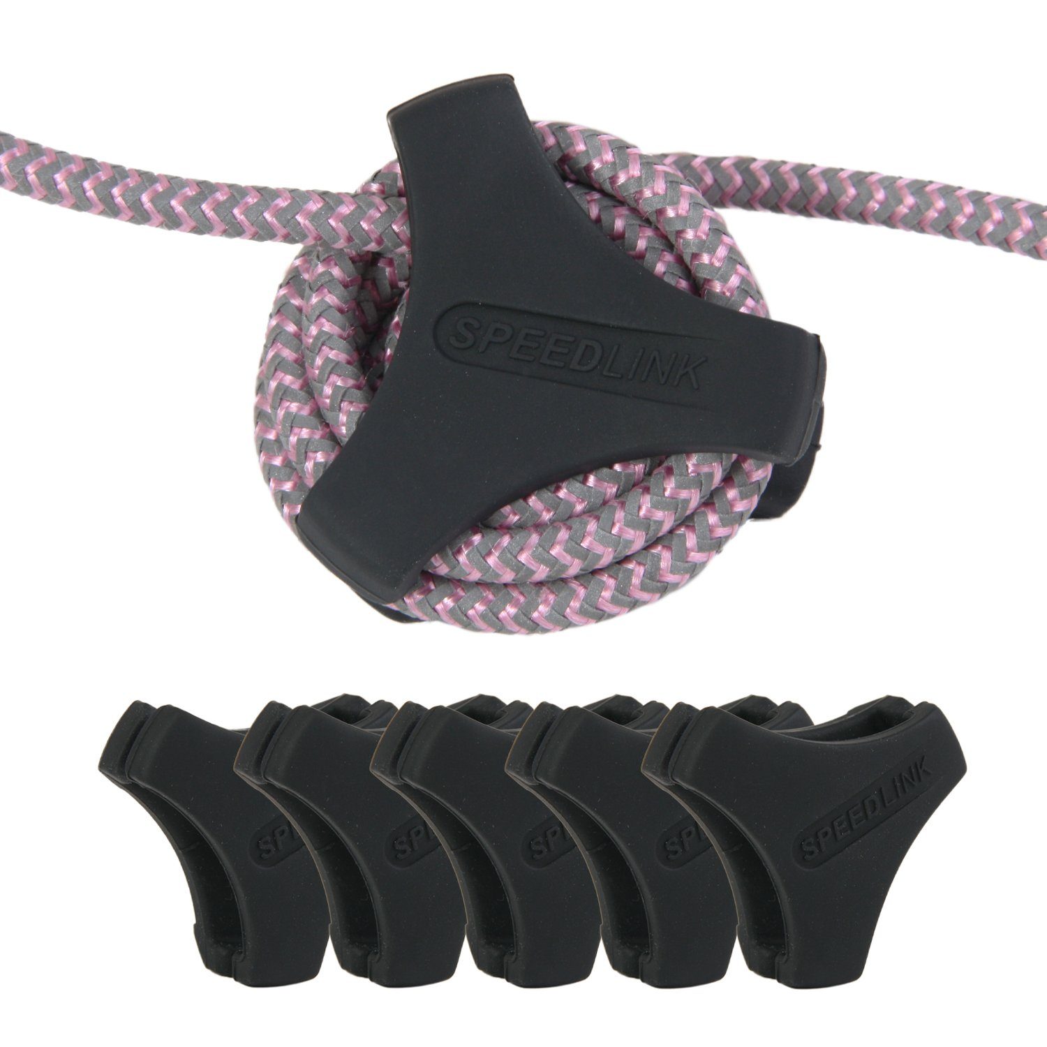 Speedlink Kabelbinder MODO 5x Kabel-Organizer Gr M Schwarz (5-St) Spar-Set mit 5 Stück, Kabel-Trommel, Kabel-Clips