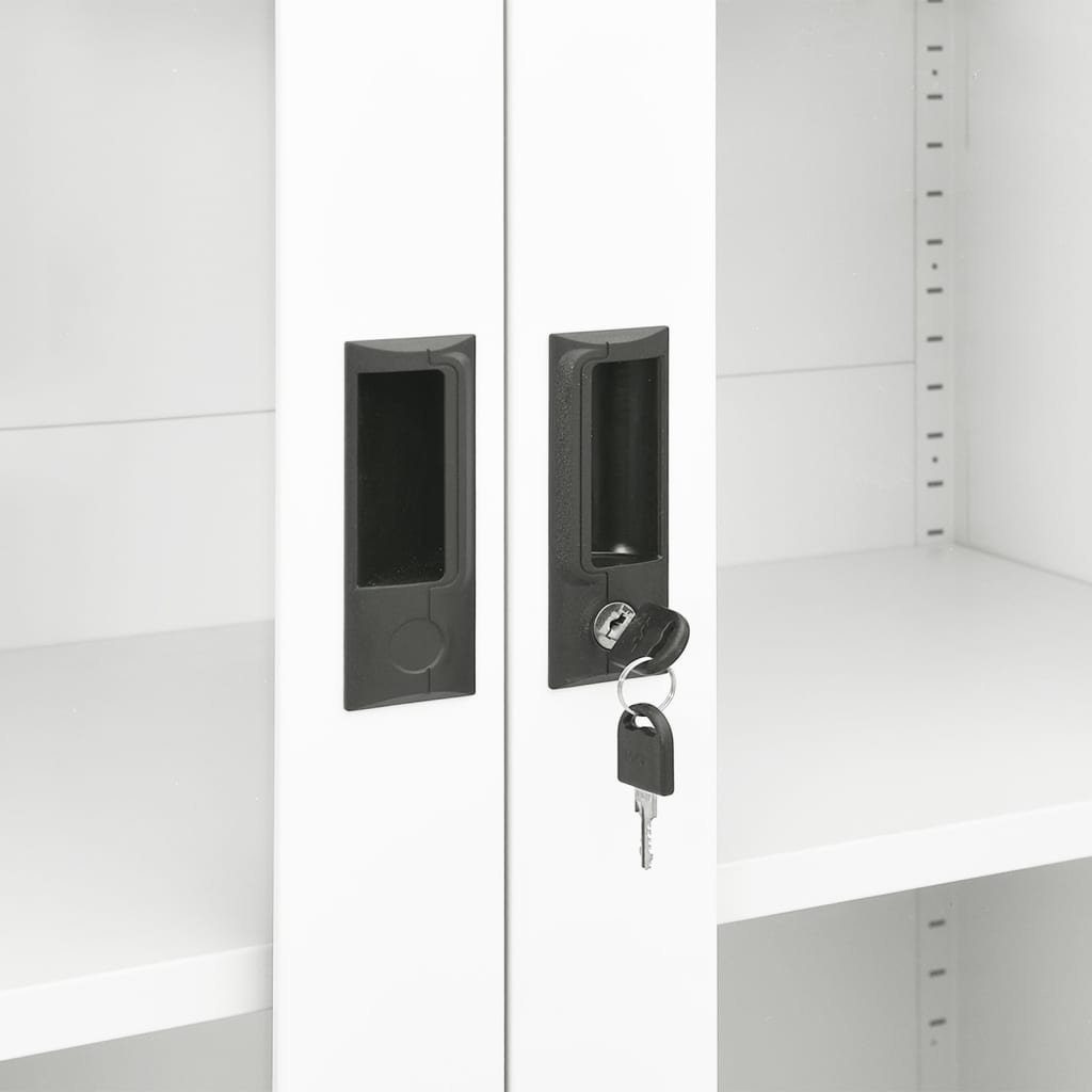 vidaXL Büroschrank Fächerschrank (1-St) 90x40x180 cm Stahl Weiß