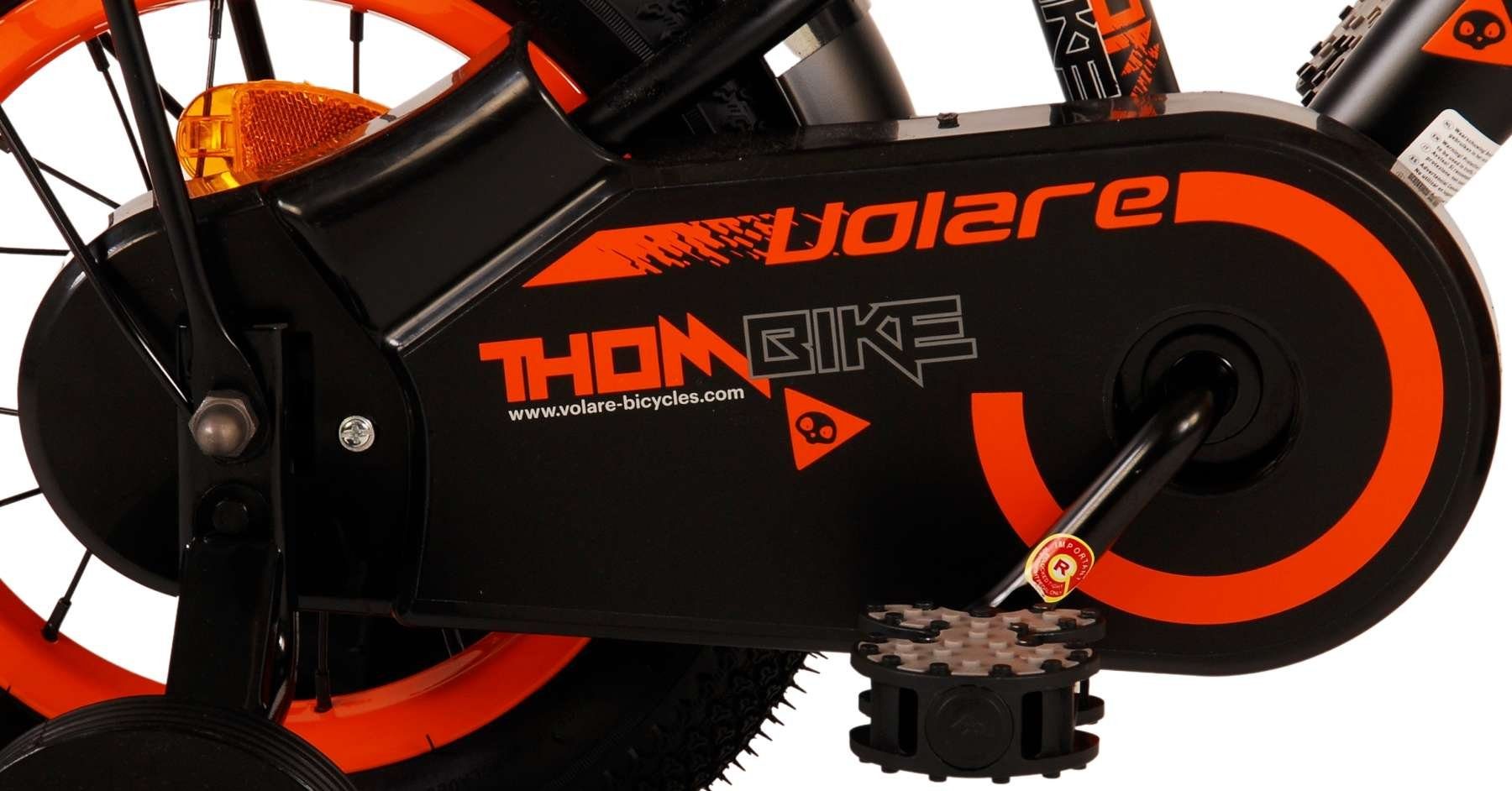 Volare Kinderfahrrad Thombike - Jungen - 14 oder 12 Zoll -bis 60 kg - 85% zusammengebaut, Luftbereifung, Stahlfelgen mit verstellbaren Speichen, 3 - 5 Jahre