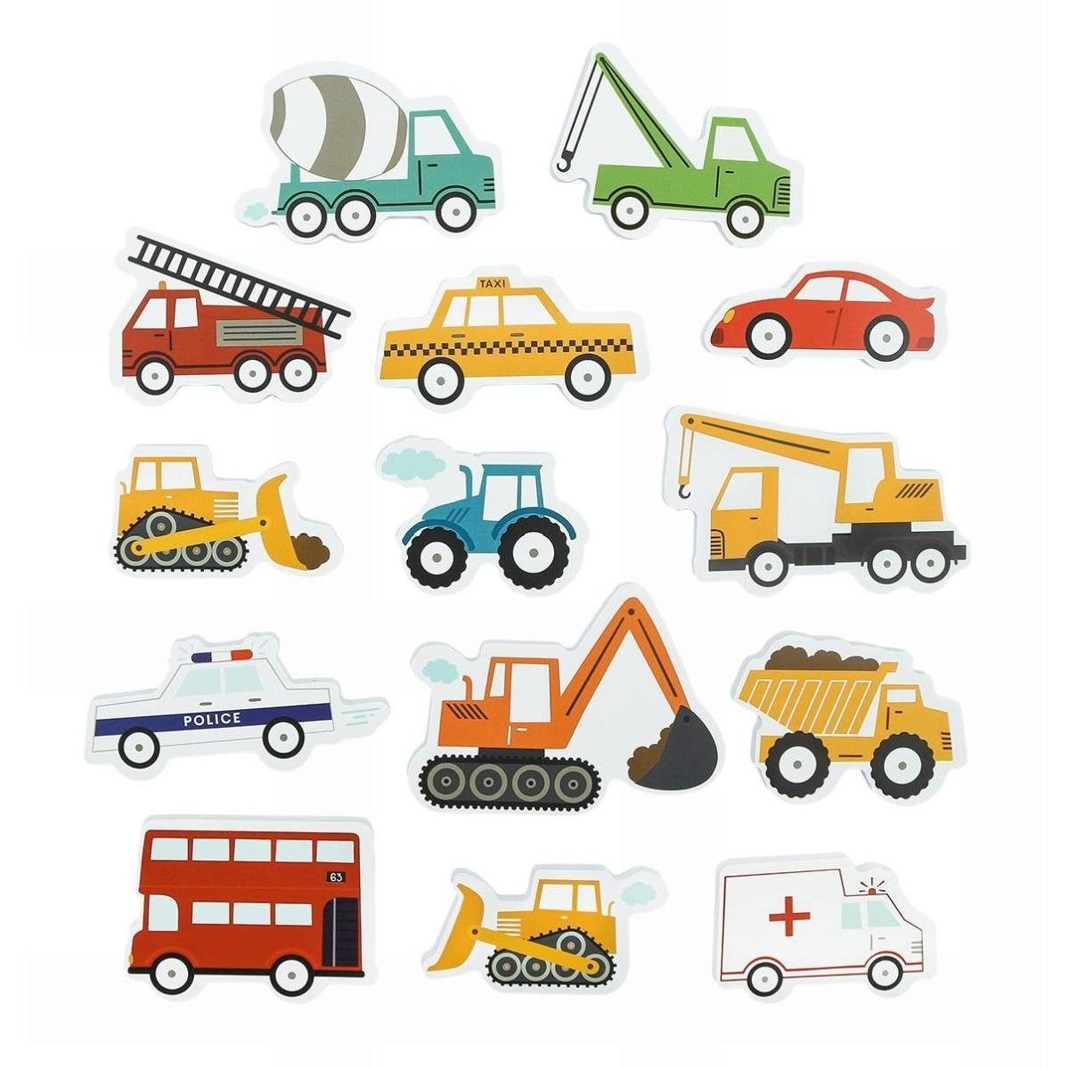 A Little Lovely Company Badespielzeug Schaumstoff Fahrzeuge Fliesen haftend 14 Teile ab 3