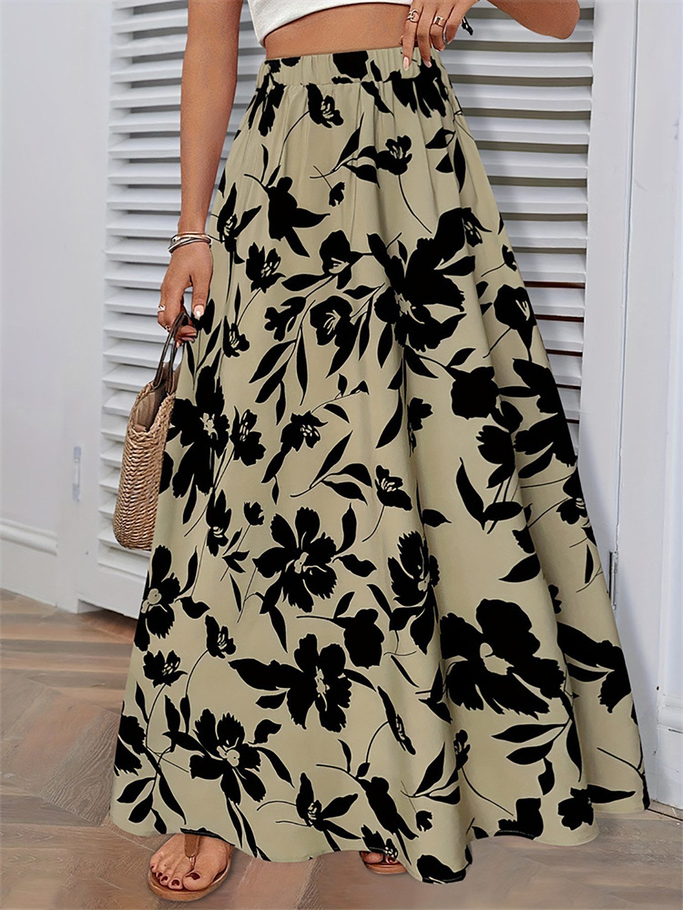DEBAIJIA Midirock Damen Maxirock Sommer Floral günstig online kaufen