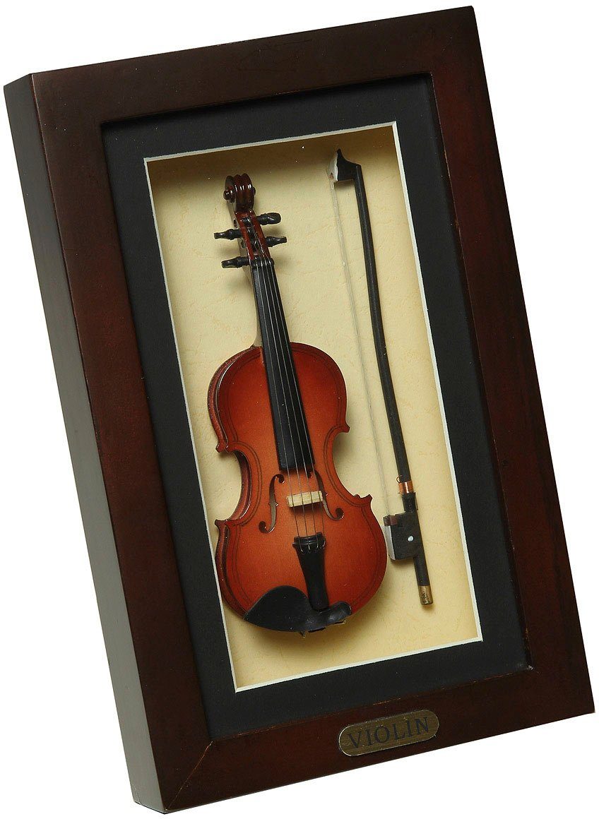 Ambiente Haus Dekofigur Geige im Rahmen 22x14cm (1 St) | Dekofiguren