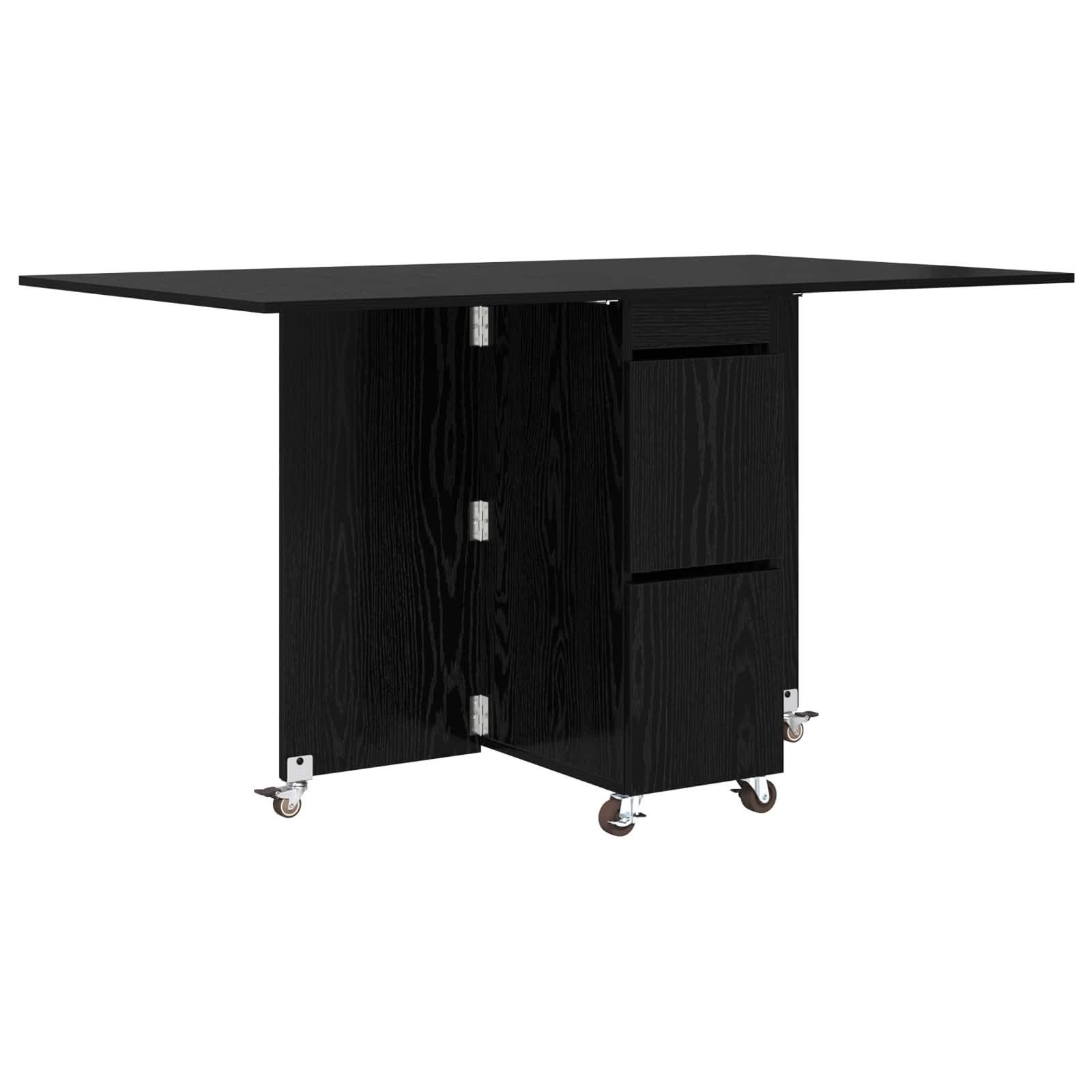 vidaXL Esstisch 2 pcs 140 x 80 x 77 cm Holzwerkstoff Schwarze Eiche (2-St)