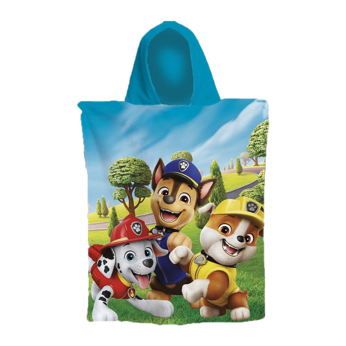 PAW PATROL Badeponcho Kinder aus Baumwolle mit Kapuze für Bad Strand und Urlaub, Baumwolle