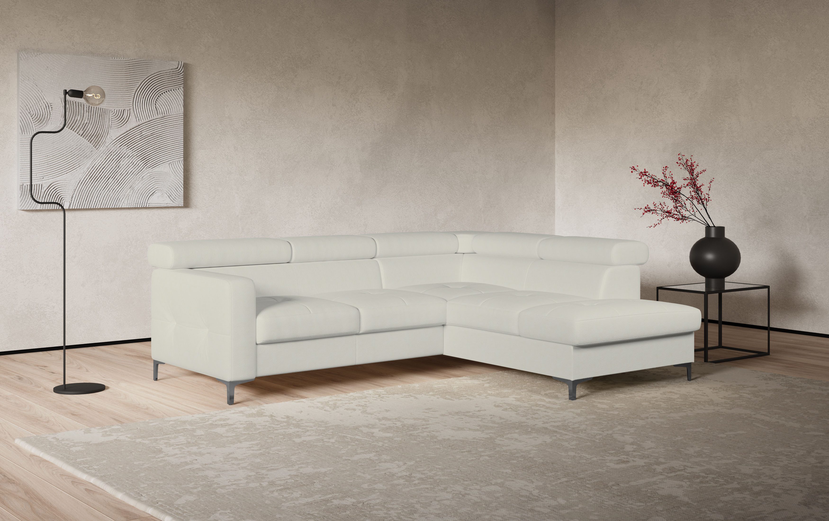 COTTA Ecksofa Sammy L-Form, mit Kopfteilverstellung, günstig online kaufen