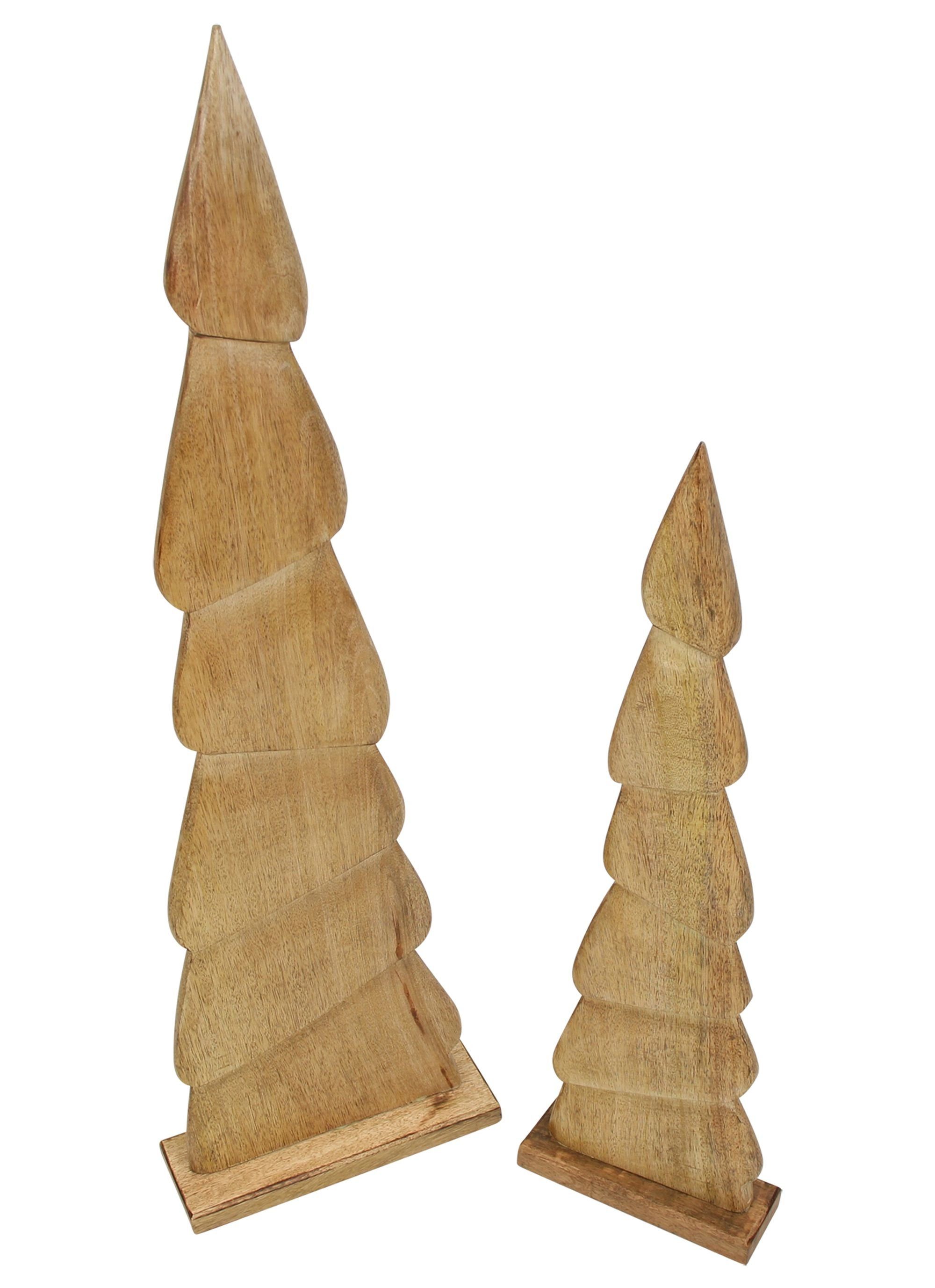 Dekoleidenschaft Dekofigur Tannenbaum "Schlank" aus Mango Holz, Weihnachtsd günstig online kaufen