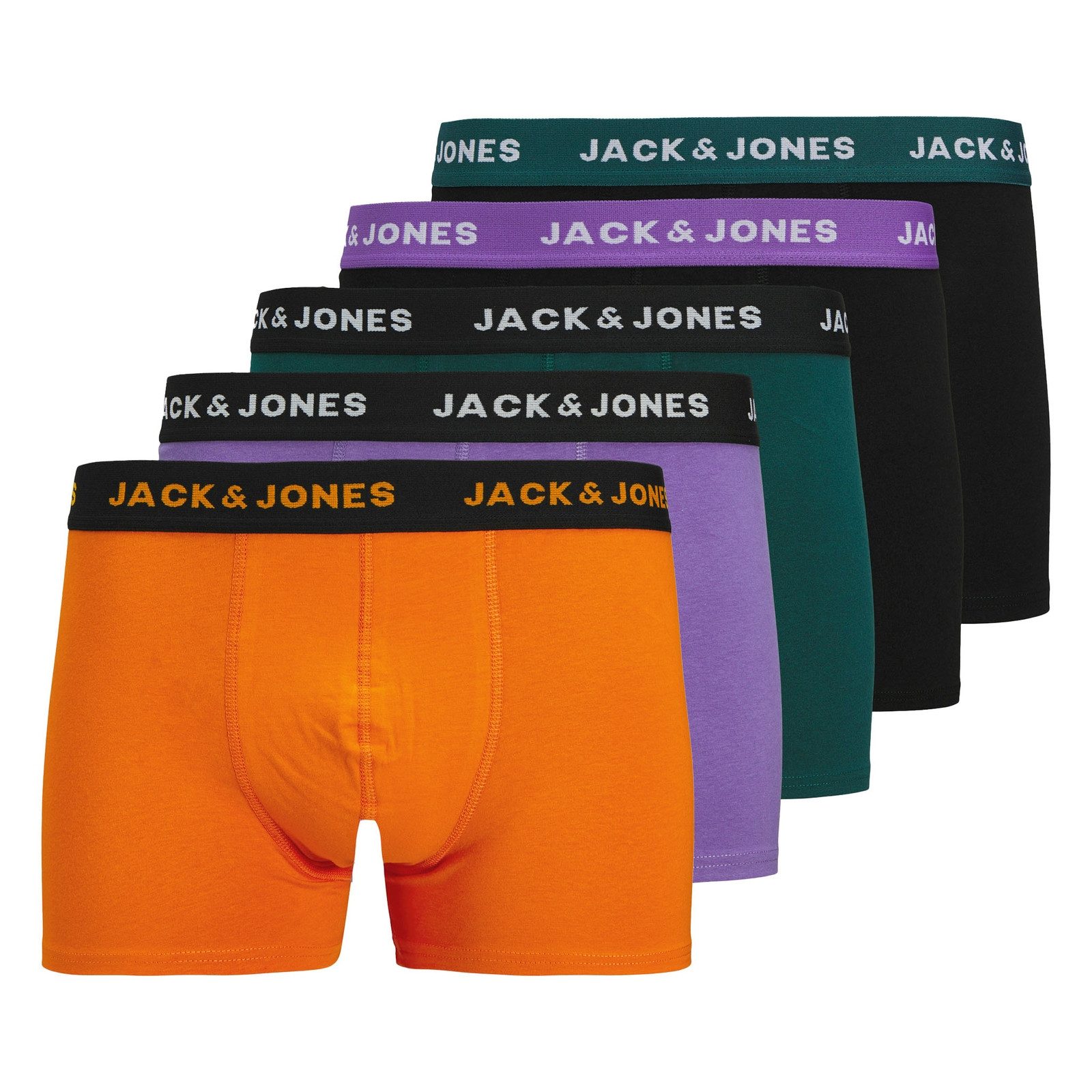 Jack & Jones Trunk JACBEN Solid Trunks (5-St., 5er Pack) mit umlaufenden Markenschriftzug am Bund