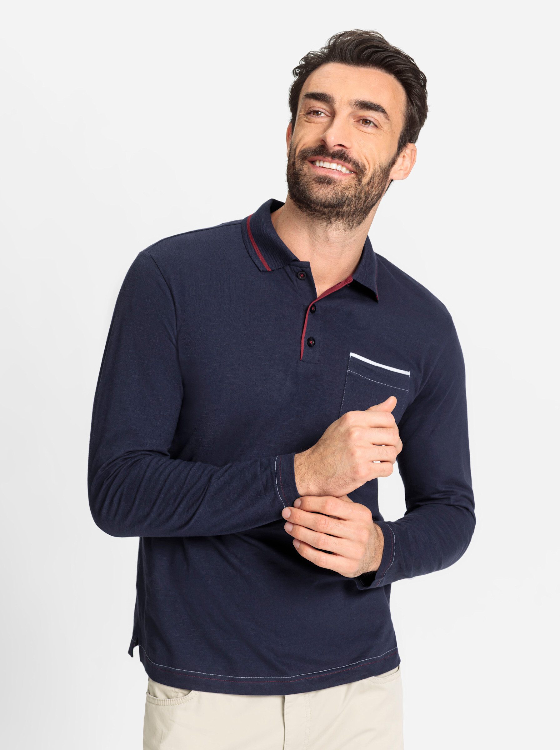 Marco Donati Poloshirt "Langarm-Poloshirt", (1 tlg.) günstig online kaufen