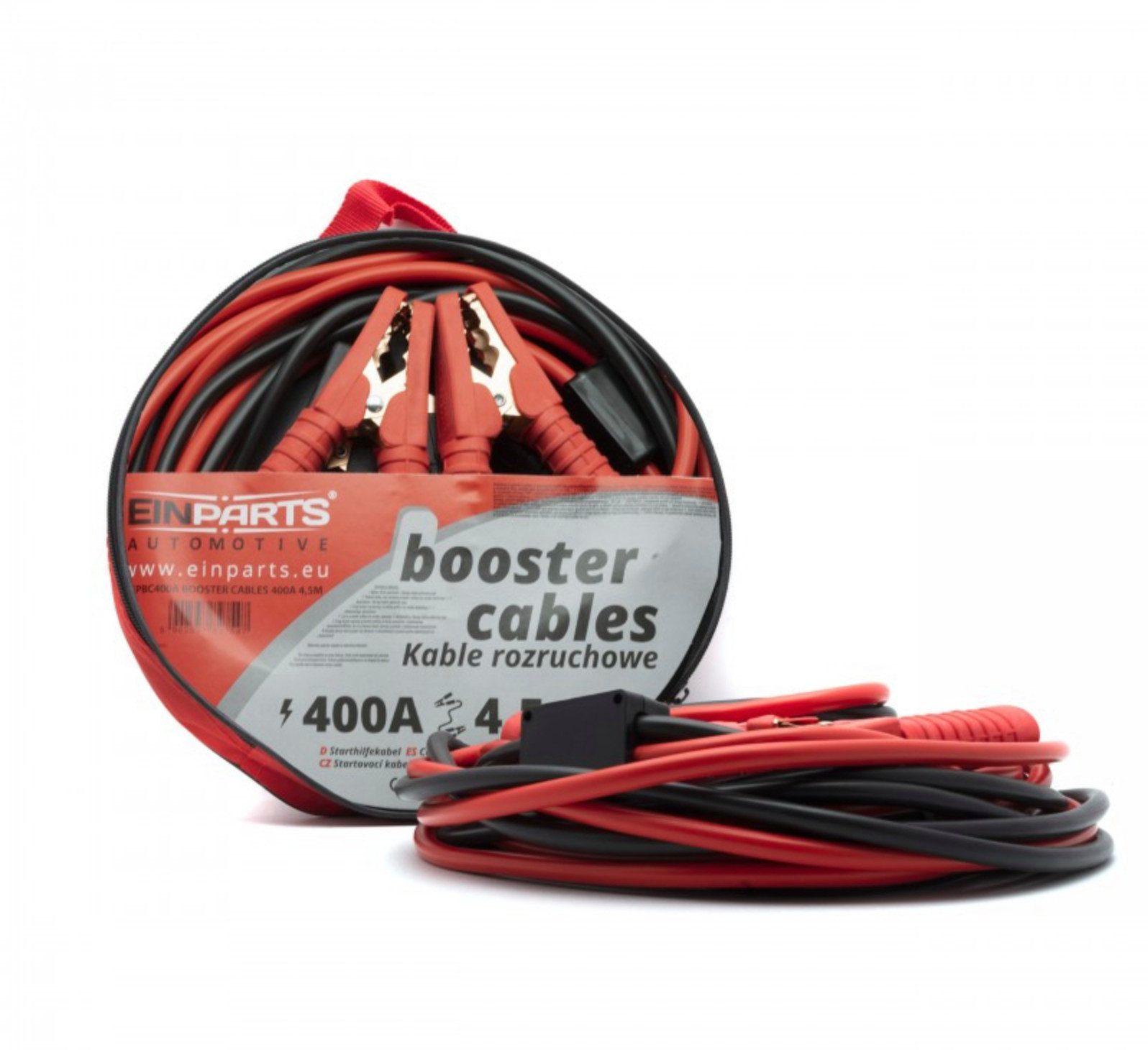 EINPARTS Automotive Starthilfekabel 400A 4,5M Überbrückungskabel 12V Kfz Auto Batterie Starthilfekabel, (450 cm), 400A Stromstärke