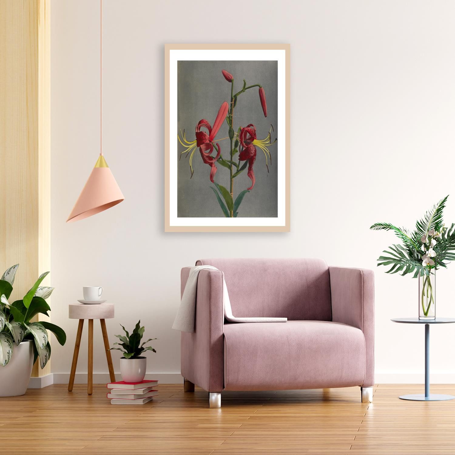 queence Bild mit Rahmen Almut, Blumenbilder, Kunst, Premium Rahmenbild