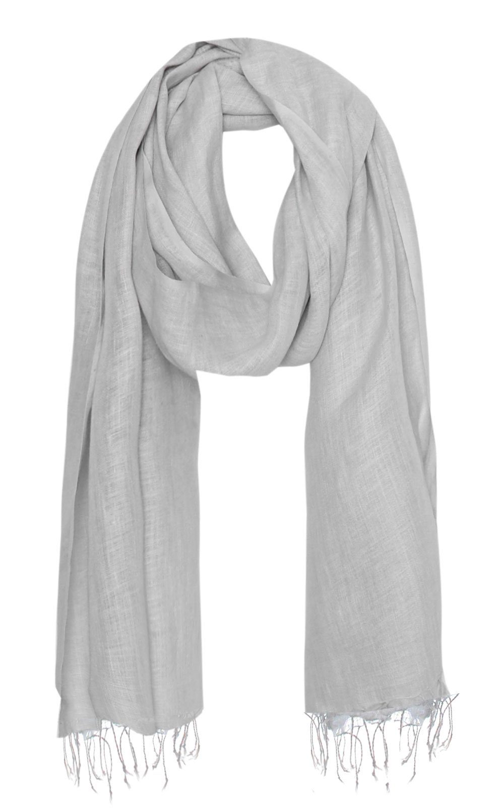 Bovari Schal Leinen Schal für Damen und Herren aus 100% Leinen, - leicht und atmungsaktiv – Sommerschal – Fransen-Schal