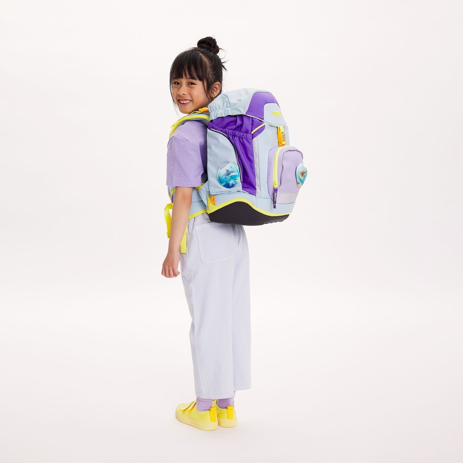 ergobag Schulranzen Schulranzen-Set Pack TauchBär 6-tlg. (6-teilig), ergonomisch, ab 1. Klasse, reflektiert