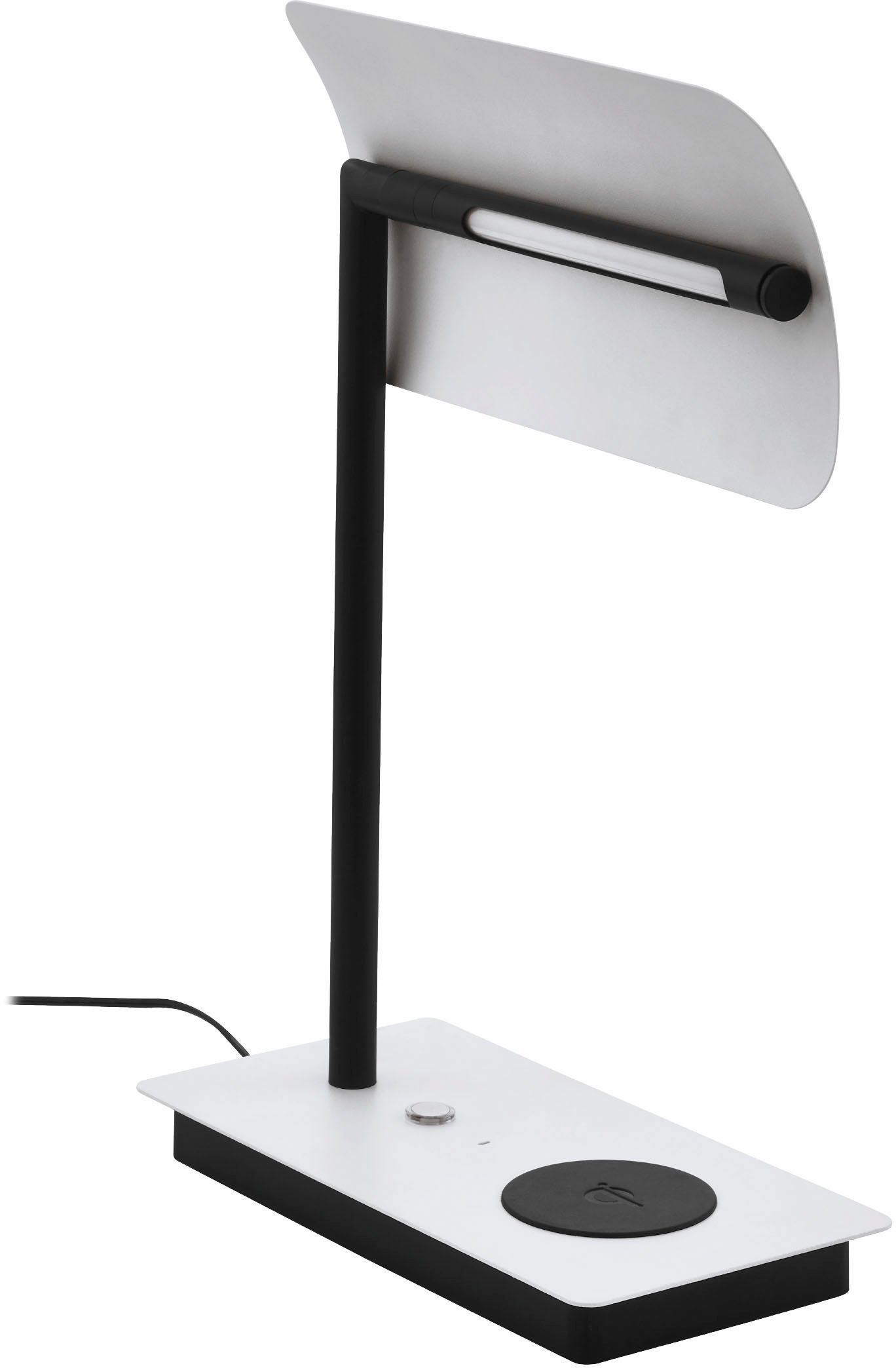 Tischleuchte Warmweiß, Kunststoff Tischleuchte fest ARENAZA, integriert, in LED schwarz EGLO Stahl, aus und weiß -5,8W-Warmweiß