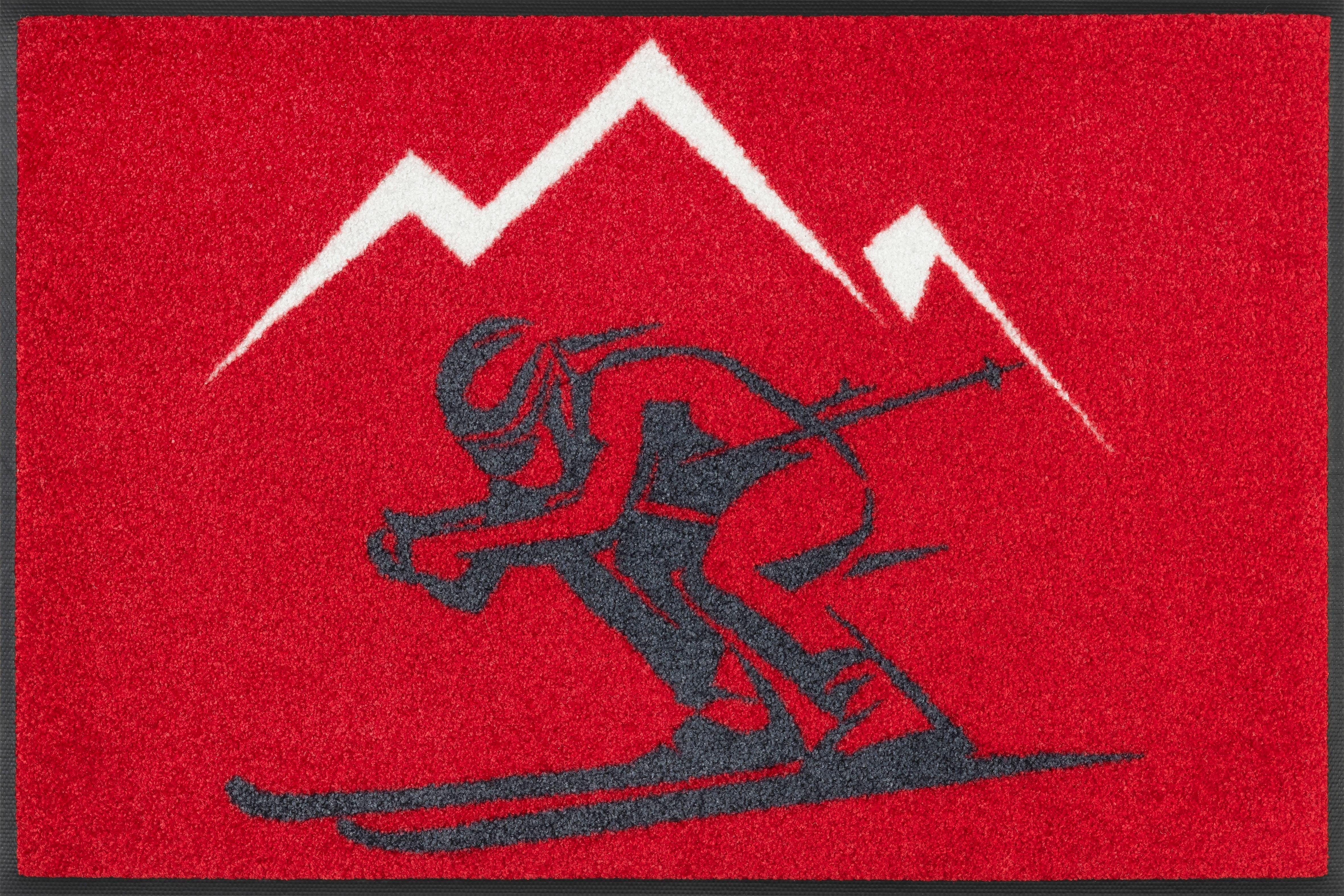 Motiv Ski, Schmutzfangmatte, rechteckig, wash+dry mm, rutschhemmend Fußmatte 7 by Skifahrer, Höhe: Kleen-Tex,