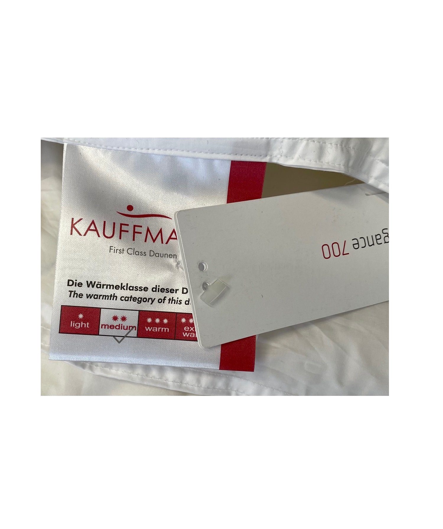 Sanders Kauffmann Daunenbettdecke Kauffmann Elegance 700 Ganzjahresdecke, Brahmscher Tuch, sehr weich