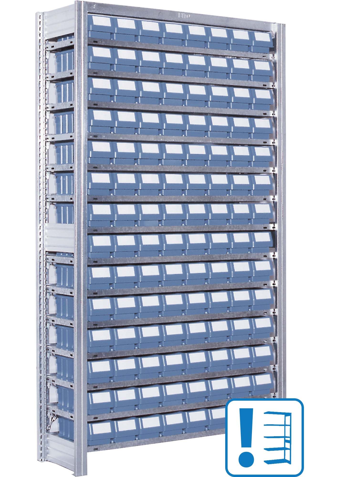 BITO Lagertechnik Transportbehälter BITO Behälterregale RK - Anbaufeld, mit 112 Regalkästen RK