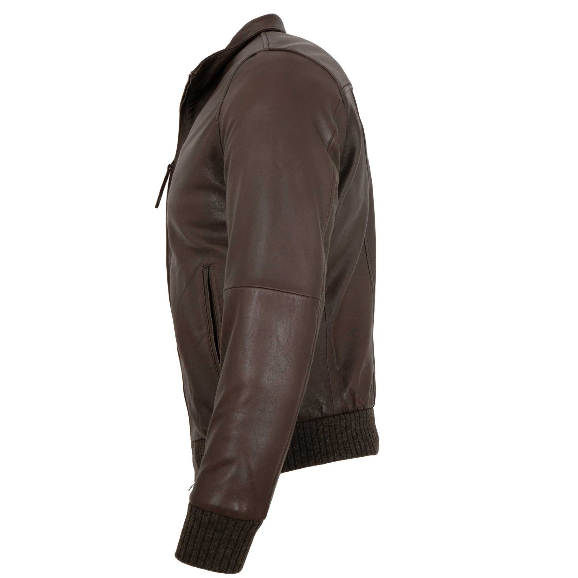 Maddox Lederjacke Carlos MADDOX - Herren Lederjacke Blouson Lammnappa braun