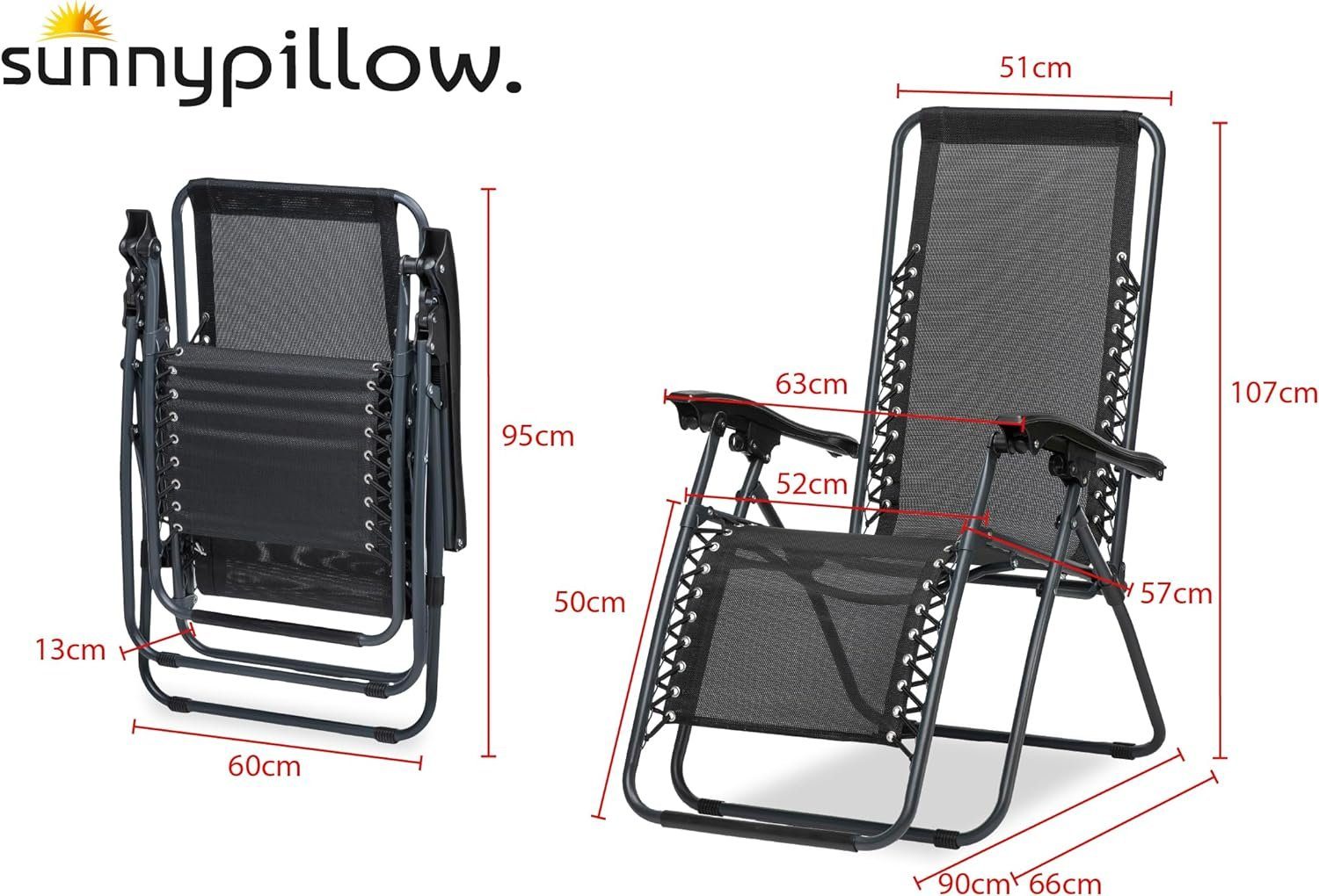 sunnypillow Gartenstuhl Sonnenliegen Liegestuhl Gartenstühle mit Getränkeha günstig online kaufen