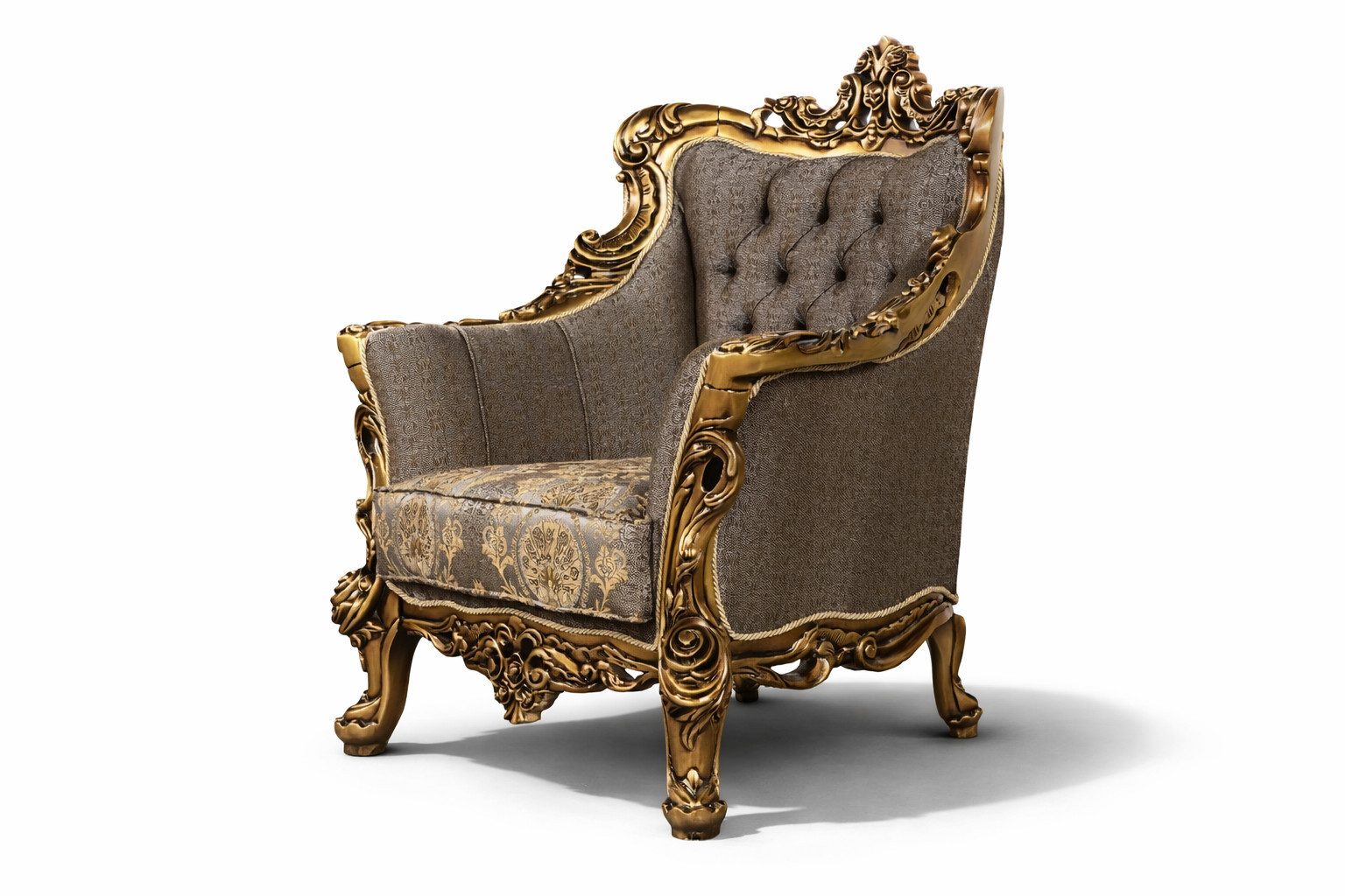 Xlmoebel Ohrensessel Luxus Barock Thronstuhl für stilvolle Wohnzimmer Einrichtung (1-St), Made in Europa