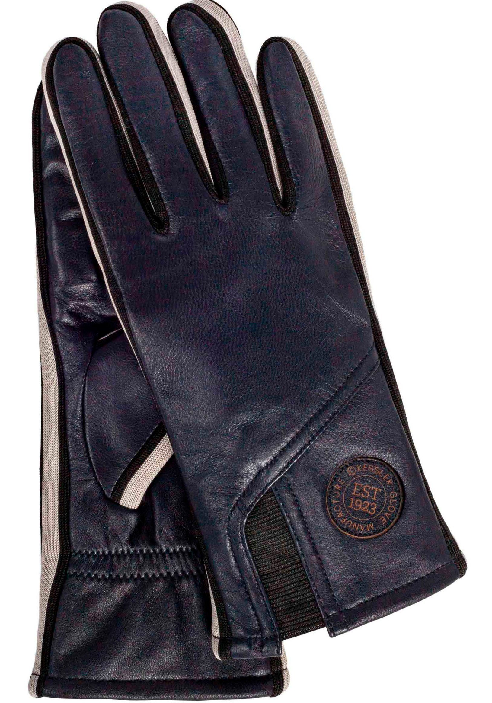 Lederhandschuhe Touchfunktion Gil dark Look mit Sneaker- Design im Touch KESSLER sportliches blue