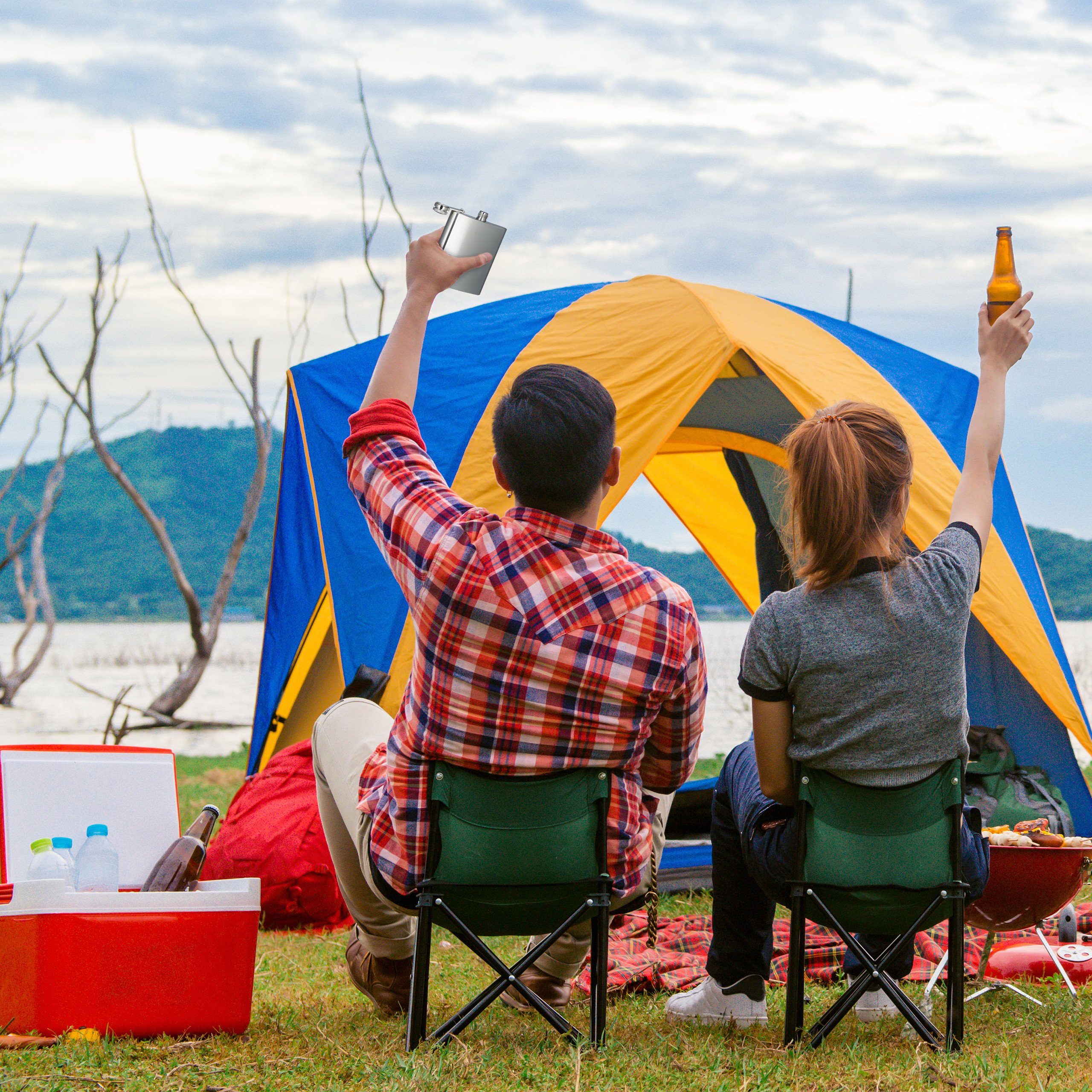 relaxdays Flachmann aus Edelstahl 200 ml