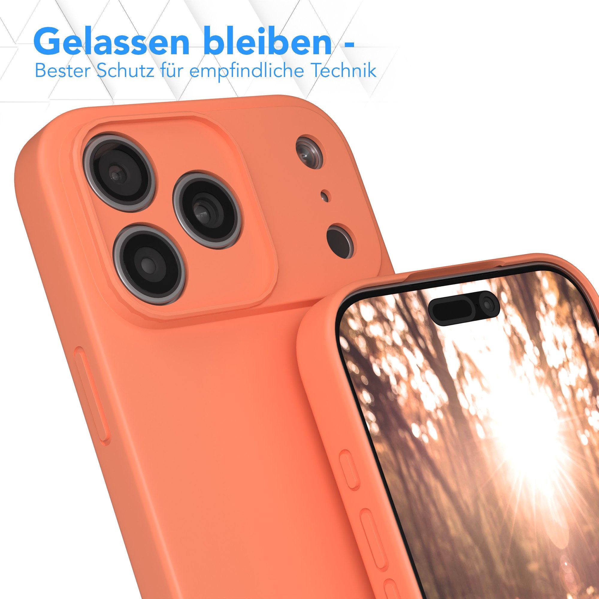 EAZY CASE Handyhülle für Apple iPhone 17 Pro Max Hülle Silikon 6,9 Zoll, Schutzhülle mit Kameraschutz Telefonhülle elastisch Bumper tpu Orange – Bild 4 von 5