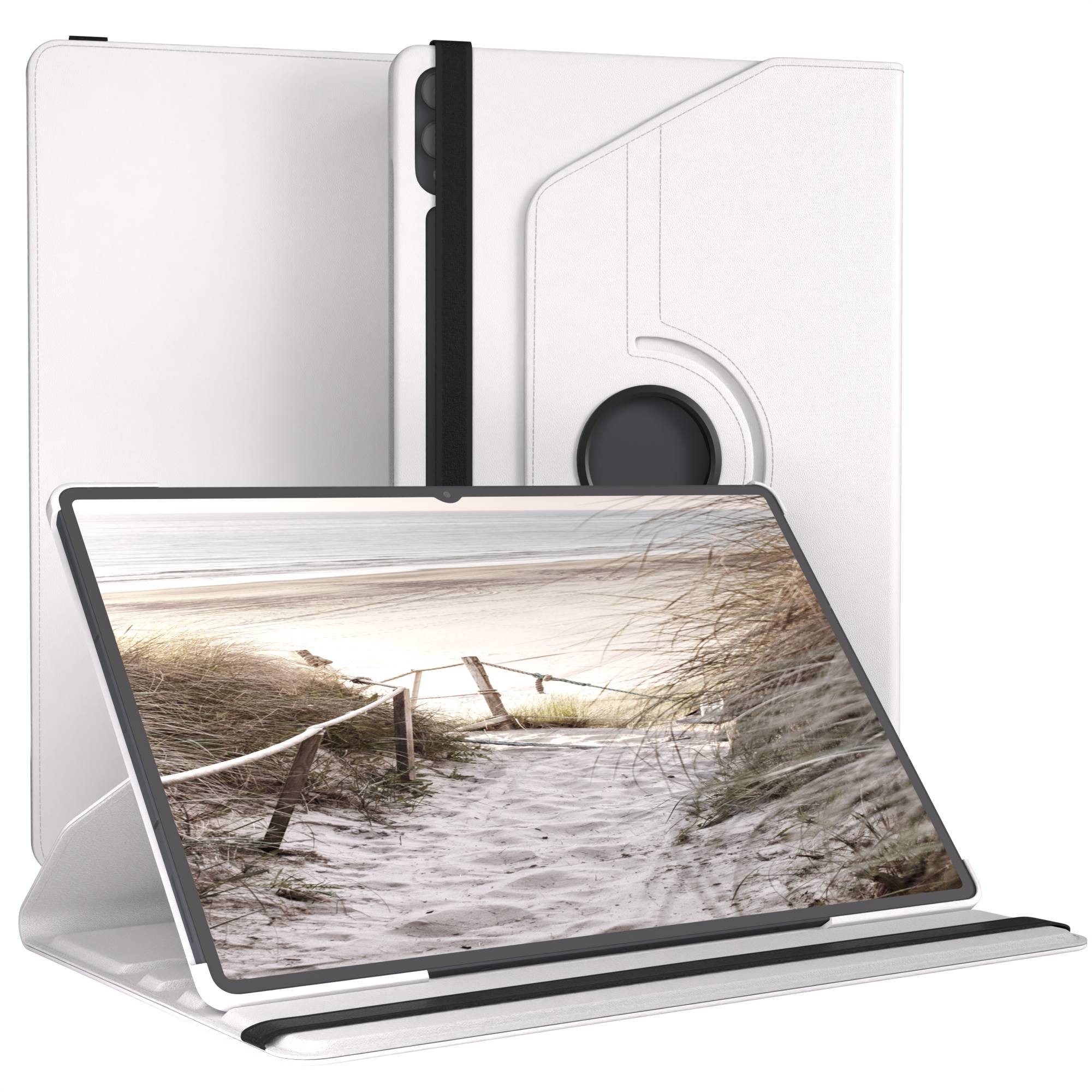 EAZY CASE Tablet-Hülle Rotationcase für Samsung Galaxy Tab S11 Ultra 14,6 Zoll, Schutzhülle mit Sleep Wakeup Funktion Tablet Tasche kratzfest Weiß