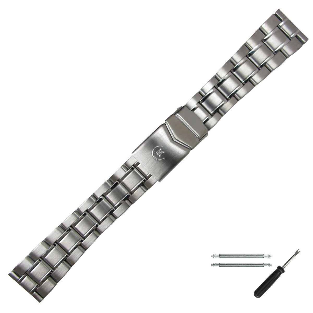 Uhrenarmband 20mm Edelstahl Silber
