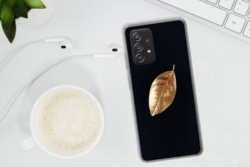 MuchoWow Handyhülle Blätter - Schwarz und Gold - Luxus - Natur - Pflanzen, Phone Case, Handyhülle Samsung Galaxy A53, Silikon, Schutzhülle