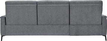 Places of Style Ecksofa Barano, L-Form, 260cm, in Leder und Webstoff, elektrische Relaxfunktion, Kopfteilverstellung, mit USB-Anschluss.