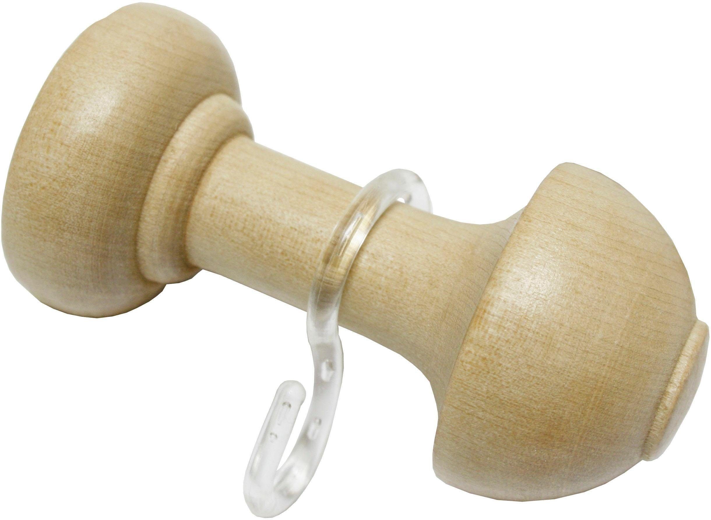 GARDINIA Schalhalter mit Haken, Holz, Gardinen, (1-tlg), Serie Gardinenstangen-Set Lugano Classic Ø 28 mm