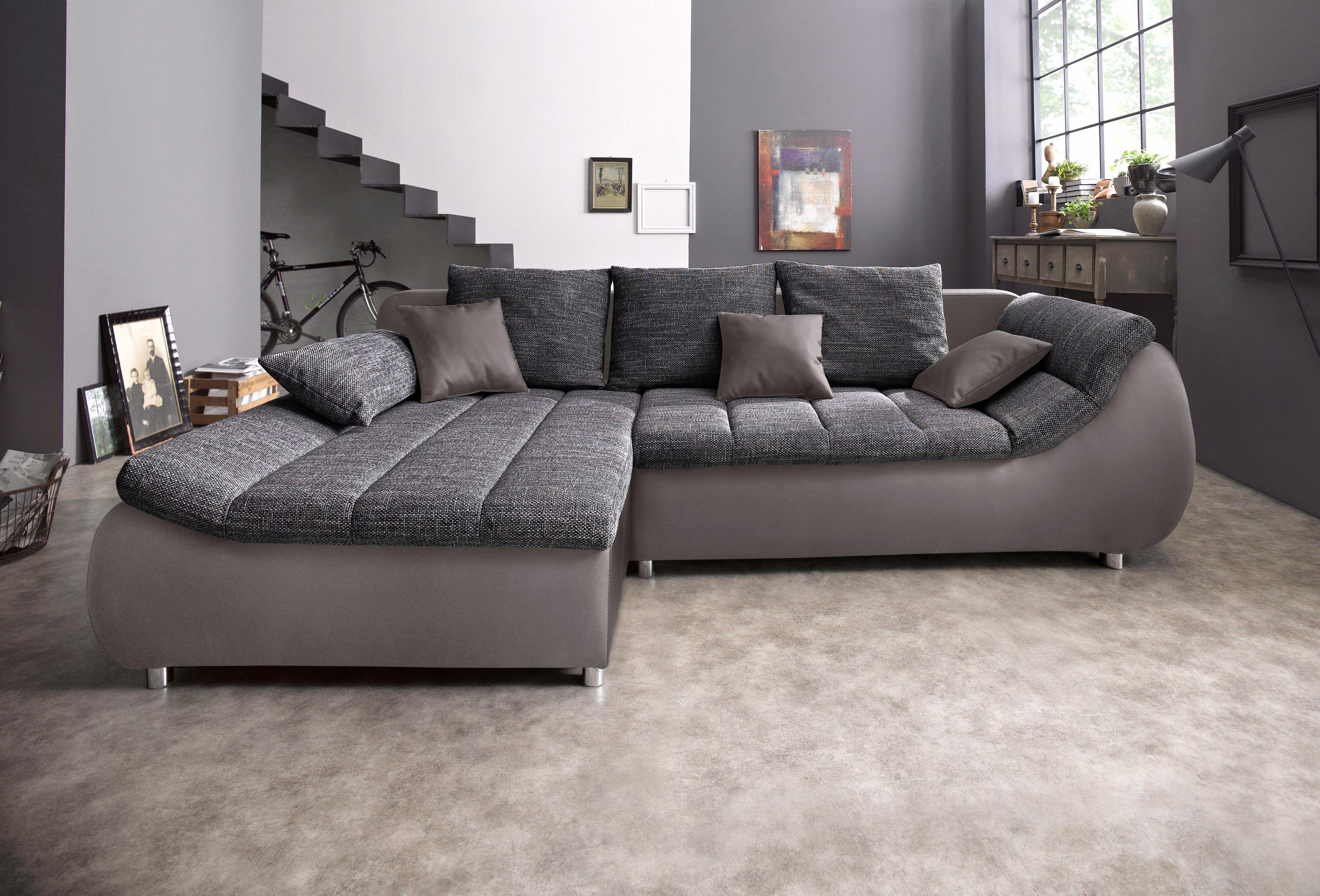 INOSIGN Ecksofa "Imola elegant und bequem, aktuelle Steppung im Sitz, L-For günstig online kaufen