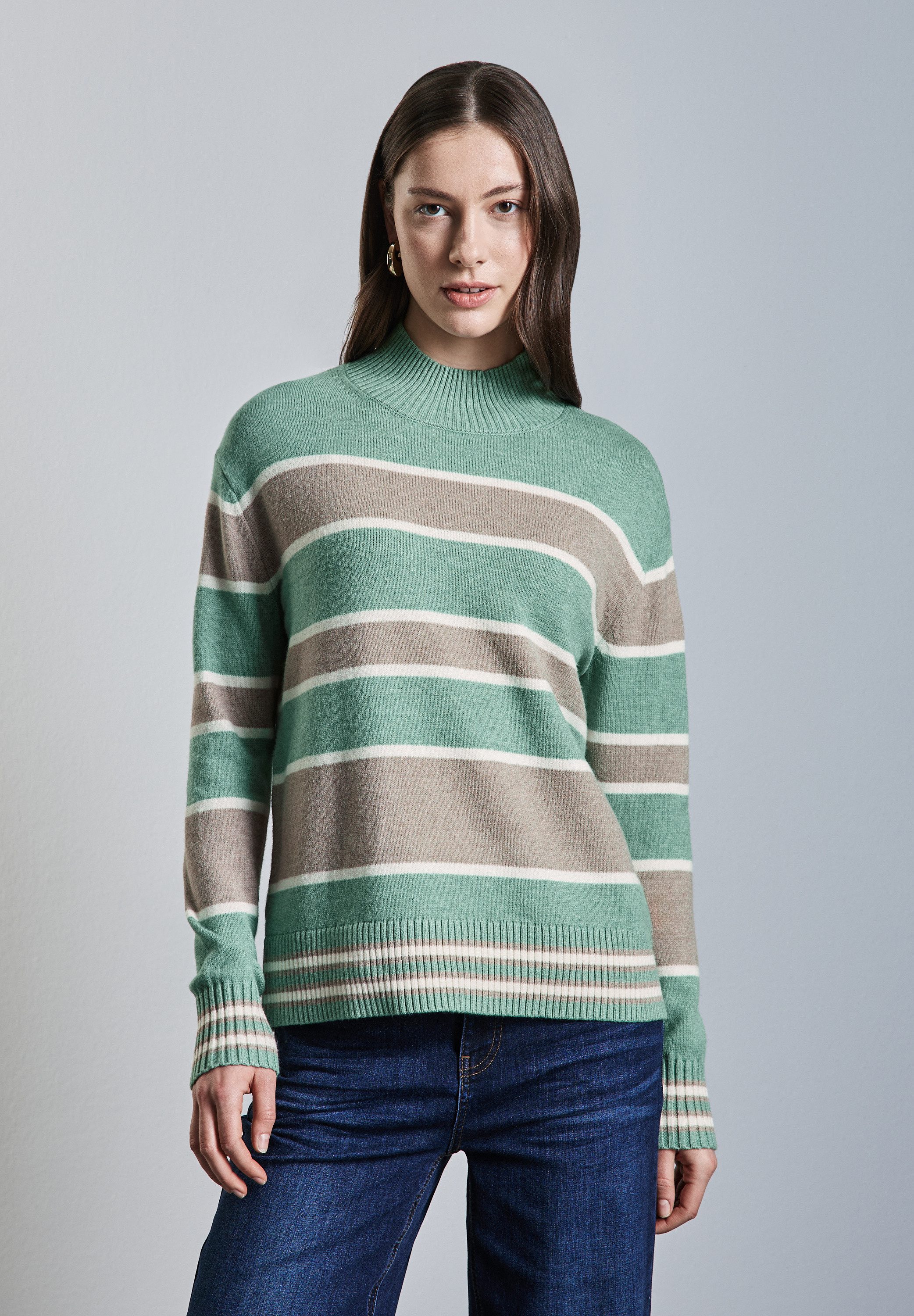 STREET ONE Strickpullover mit Stehkragen