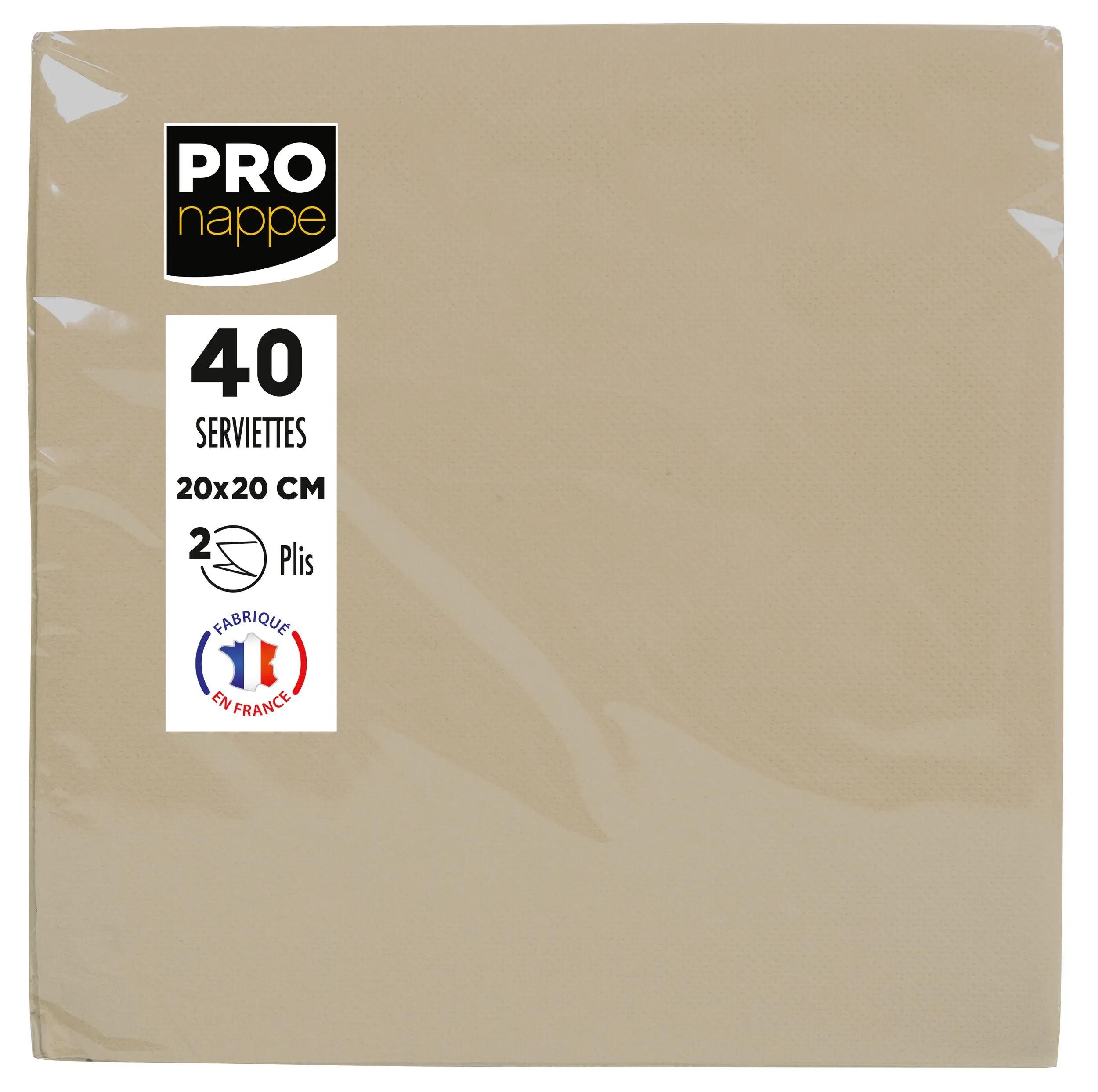 PROnappe Tischband 30x Pack 40 Servietten Tissue, 2-lagig 38x38cm Schnurbraun SV623842I, Serviettes ouate micro gaufré