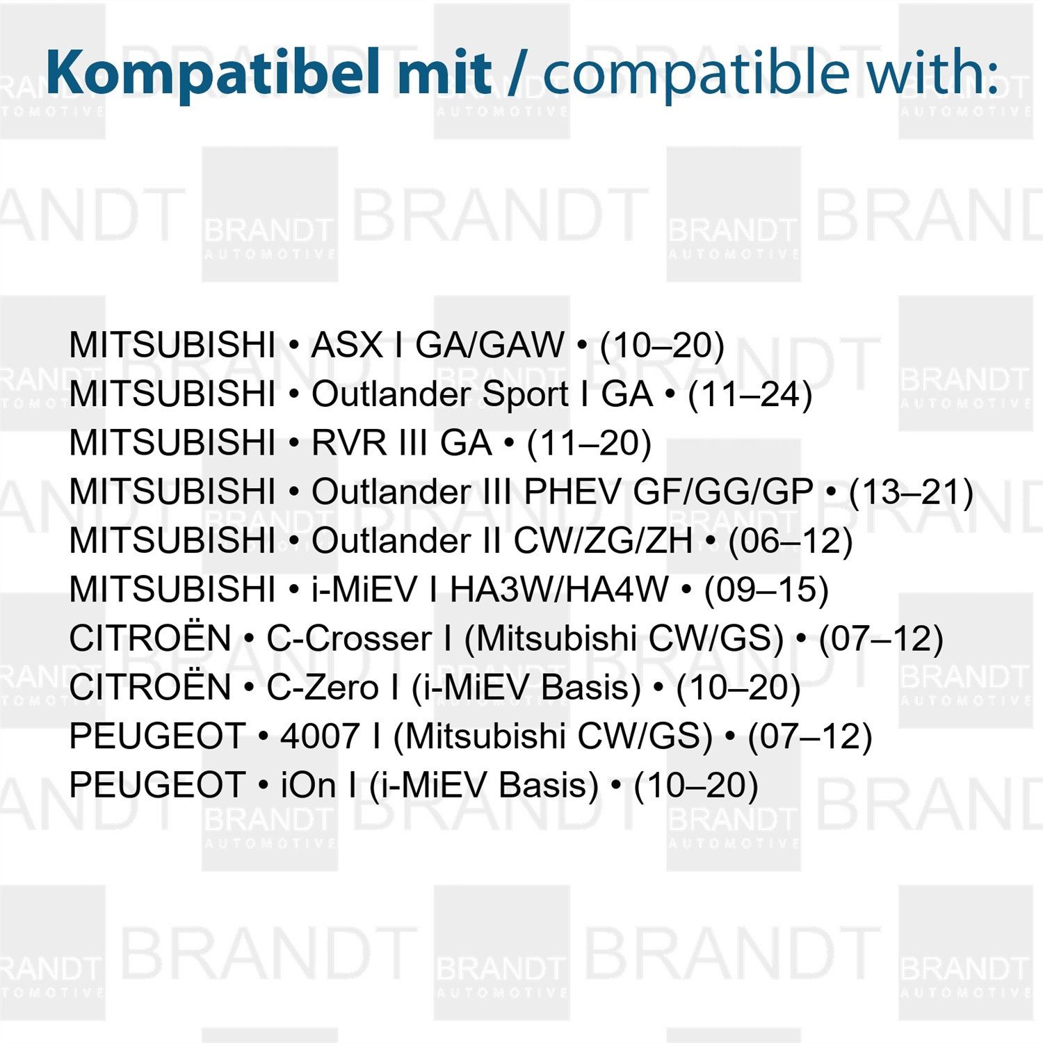 BRANDT AUTOMOTIVE KFZ-Ersatzleuchte LED Kennzeichenleuchten Auto Kennzeichenbeleuchtung, für Mitsubishi ASX I (10–20); i-MiEV I (09–15); Outlander II (06–1...