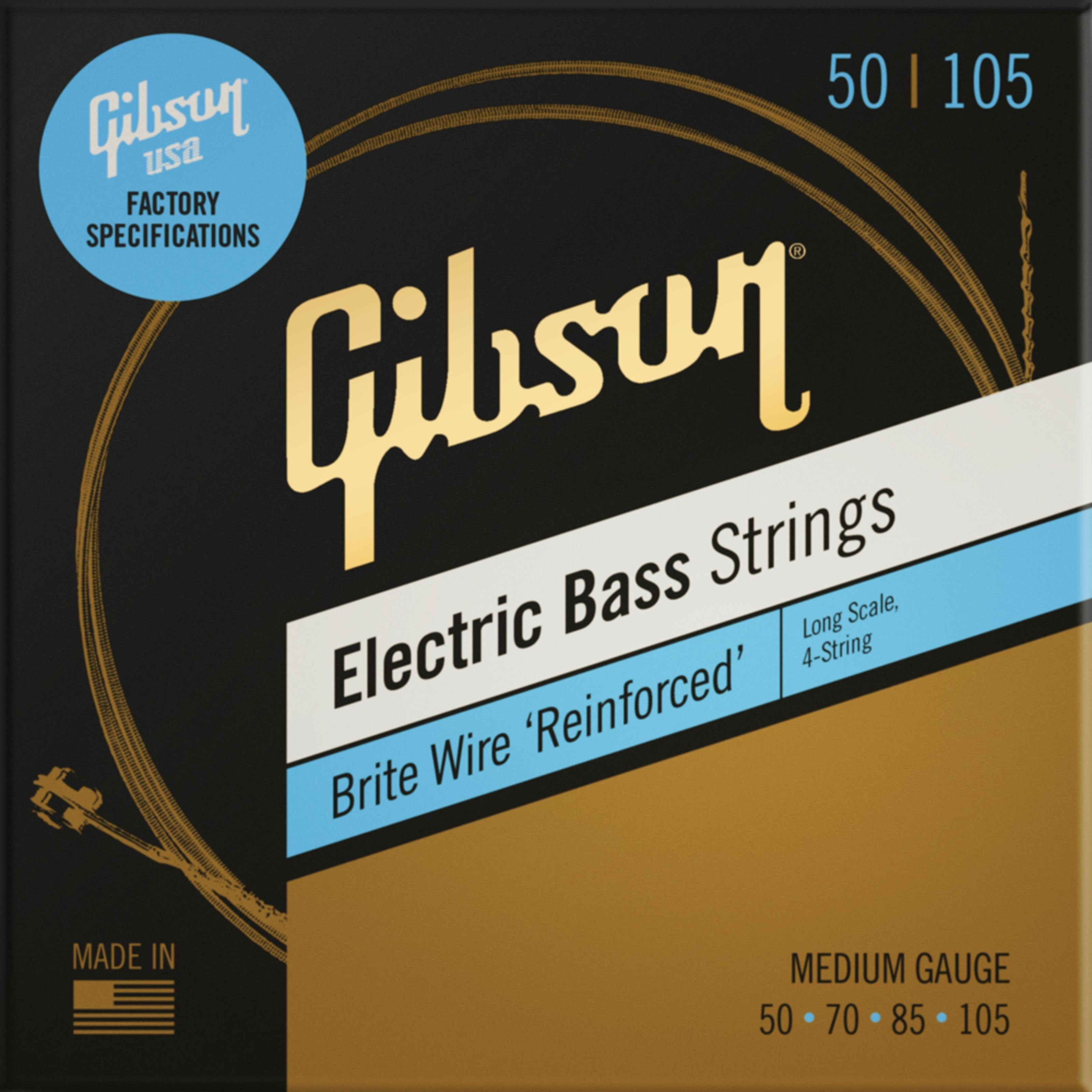 Gibson Saiten, Brite Wire Electric Bass Strings Long Scale Medium Gauge -