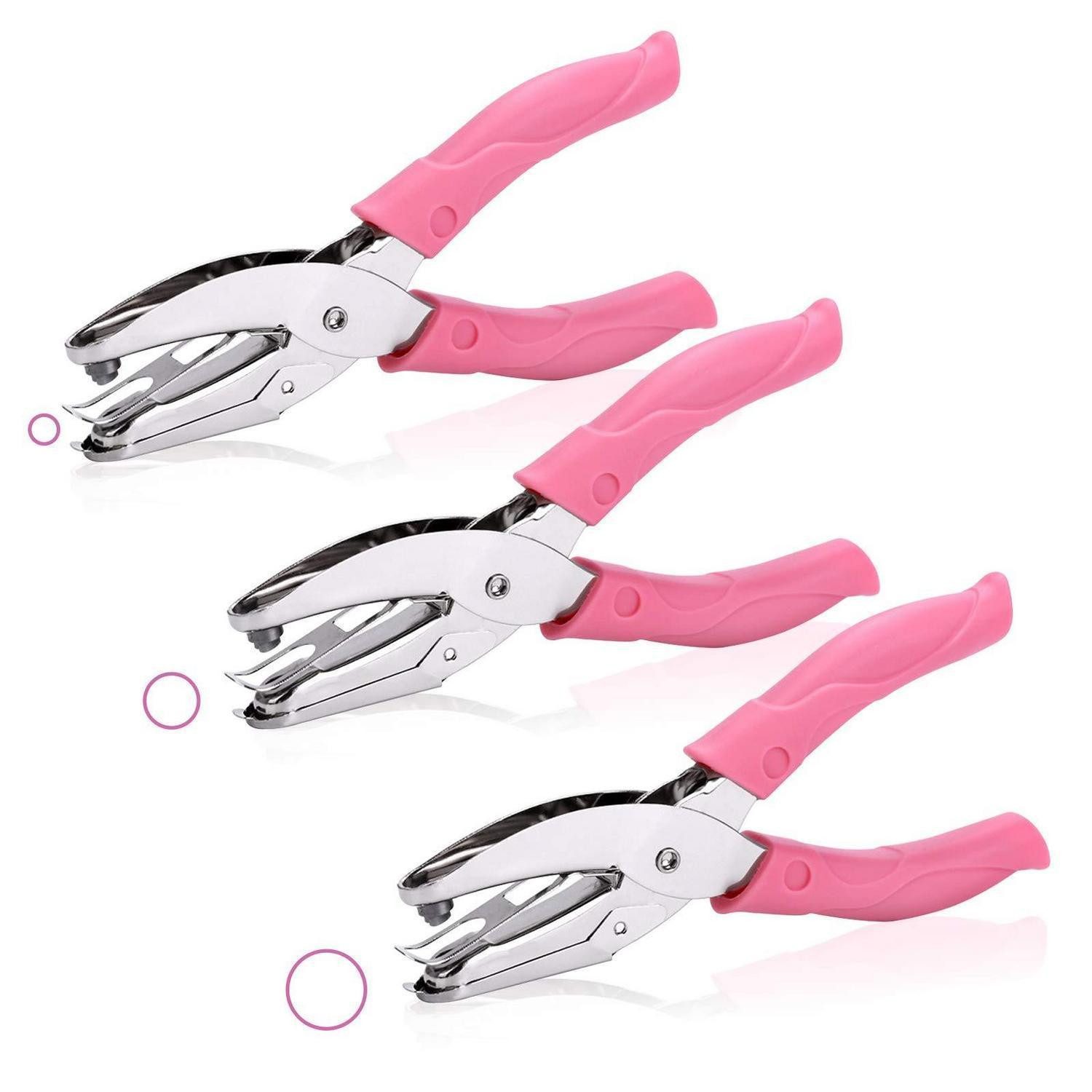 LuxusKollektion Locher Locher Set 3-tlg. Metall weich Griff rose