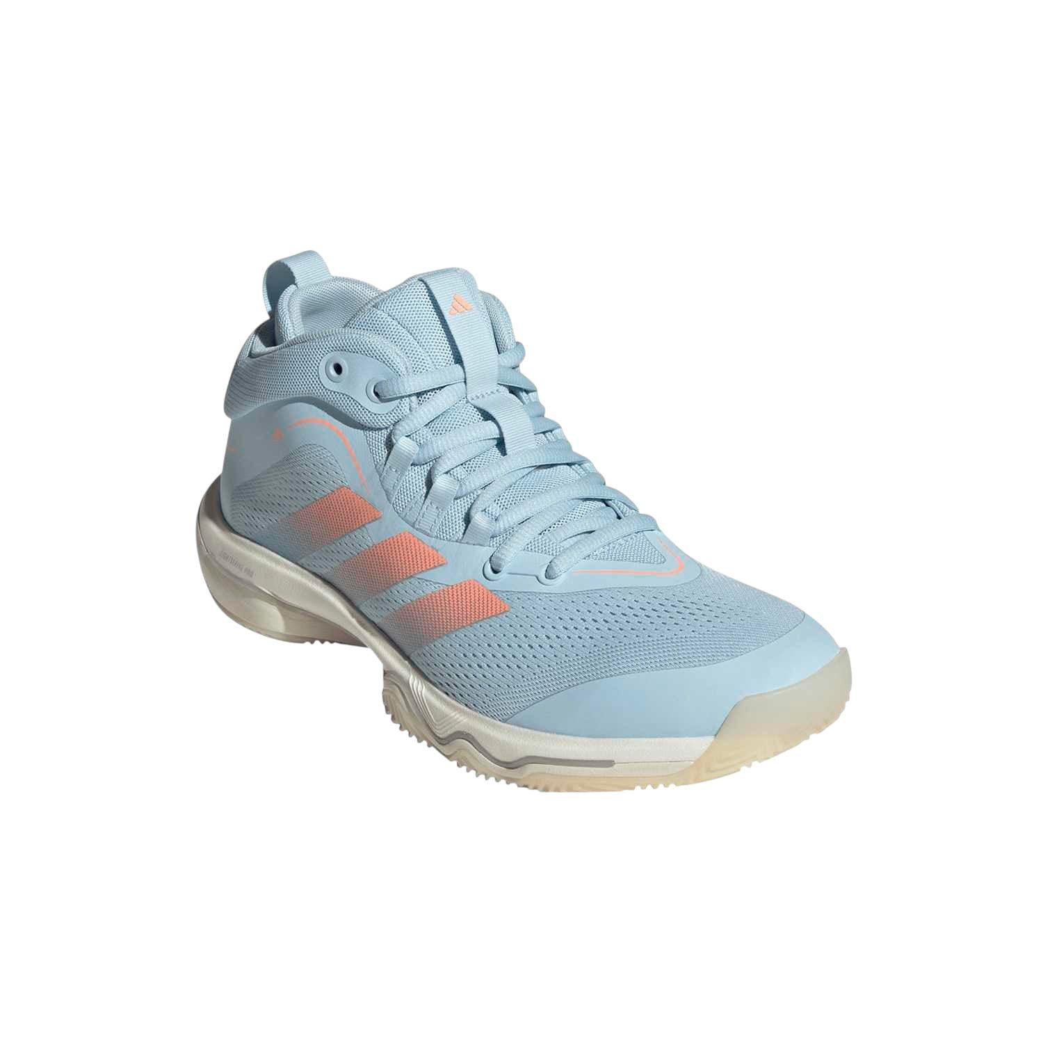 Hallen-Indoorschuhe CrazyFlight 7 Mid hellblau/orange Damen Badmintonschuh
