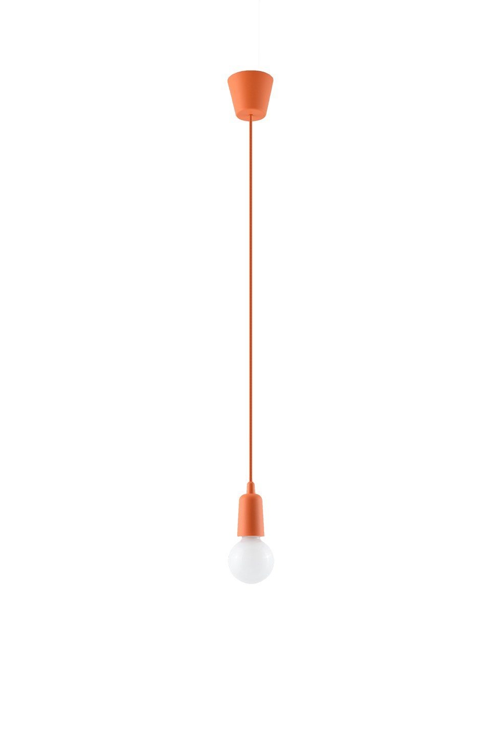 Licht-Erlebnisse Pendelleuchte NESSA, ohne Leuchtmittel, Hängelampe Orange verstellbar bis 90cm E27 Wohnzimmer Küche