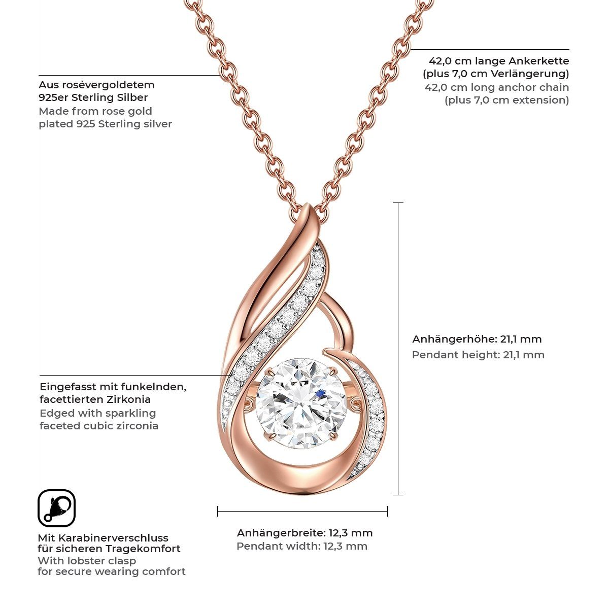 Rafaela Donata Silberkette roségold, aus Sterling günstig online kaufen