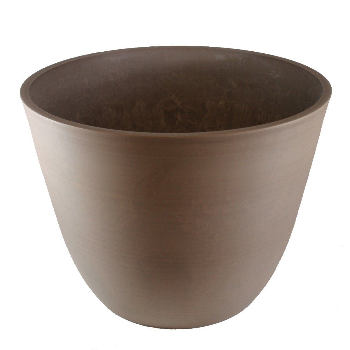 colourliving Übertopf Blumentopf 53 cm rund Ecostone Pflanzkübel aus Recyclingmaterial Taupe (1 St), sehr robust, frostfest, UV-Beständig