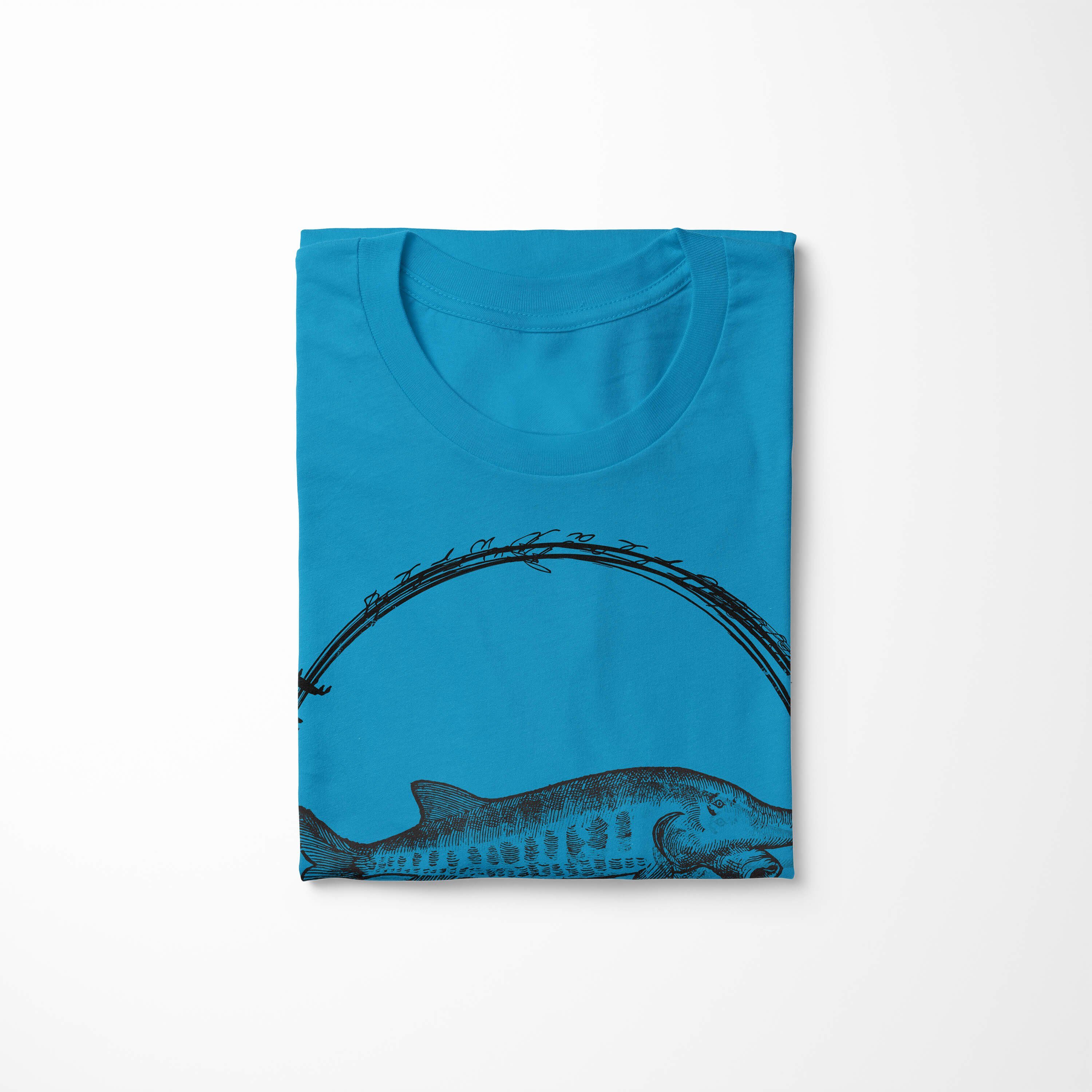 Sinus Art T-Shirt T-Shirt Tiefsee Atoll feine und / Fische Serie: Struktur sportlicher Sea Creatures, - 090 Sea Schnitt