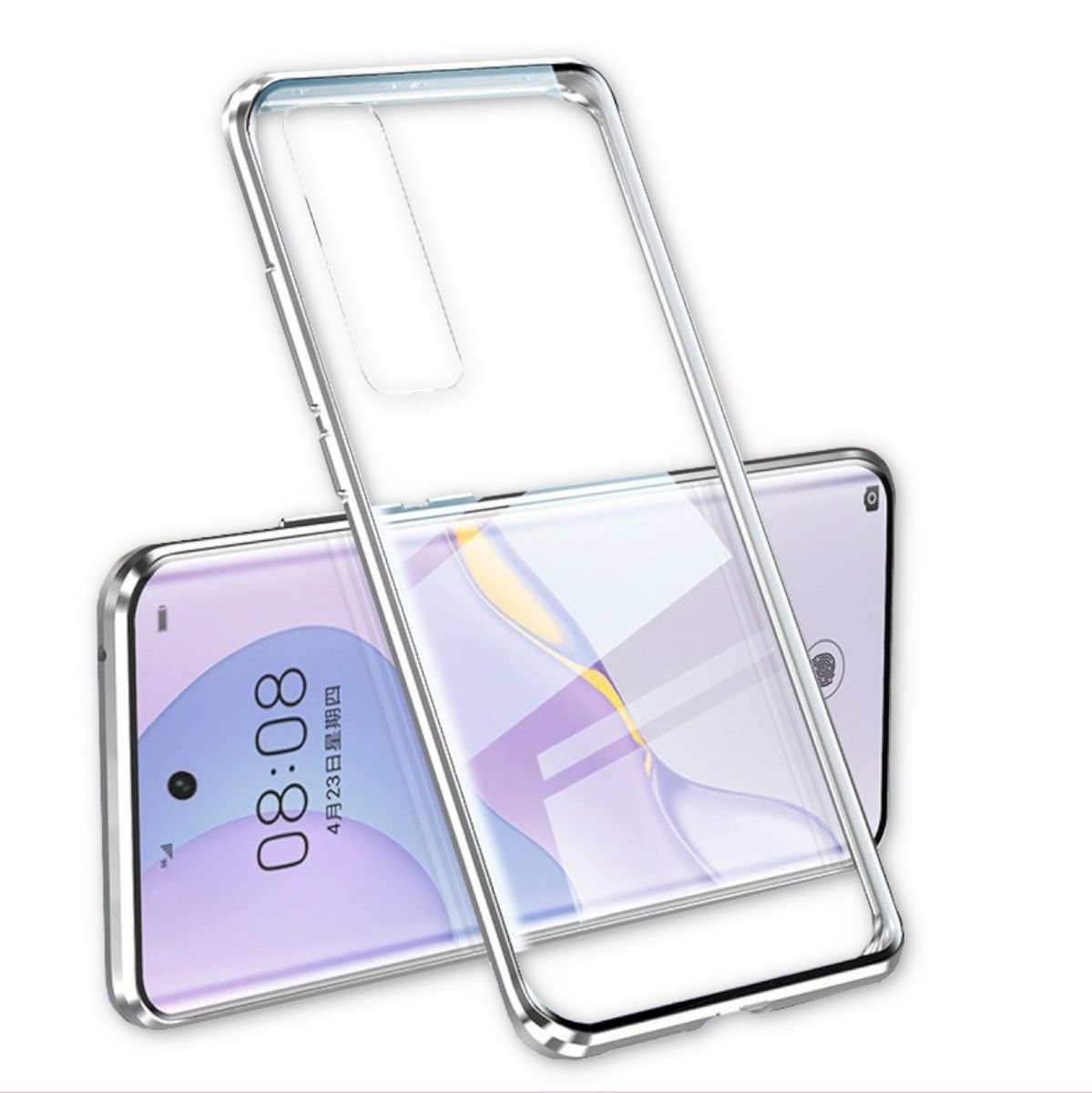 Handyhülle Beidseitiger 360 Grad Magnet / Glas Case Bumper für Samsung Galaxy S21 Ultra G998B Handy Tasche Case Hülle Cover New Style