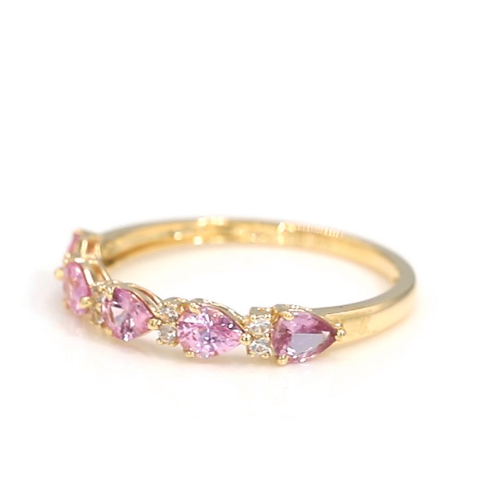 Cavill Goldring Cavill Damenring 0,81 ct pink Ceylon-Saphir, 375 Gold, Zirkon (1-tlg)