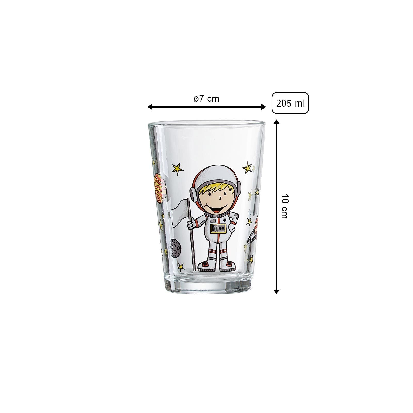 Ritzenhoff & Breker Kinderbecher Berufe Jungen Kindergläser 205 ml 3er Set, 3-tlg., Glas